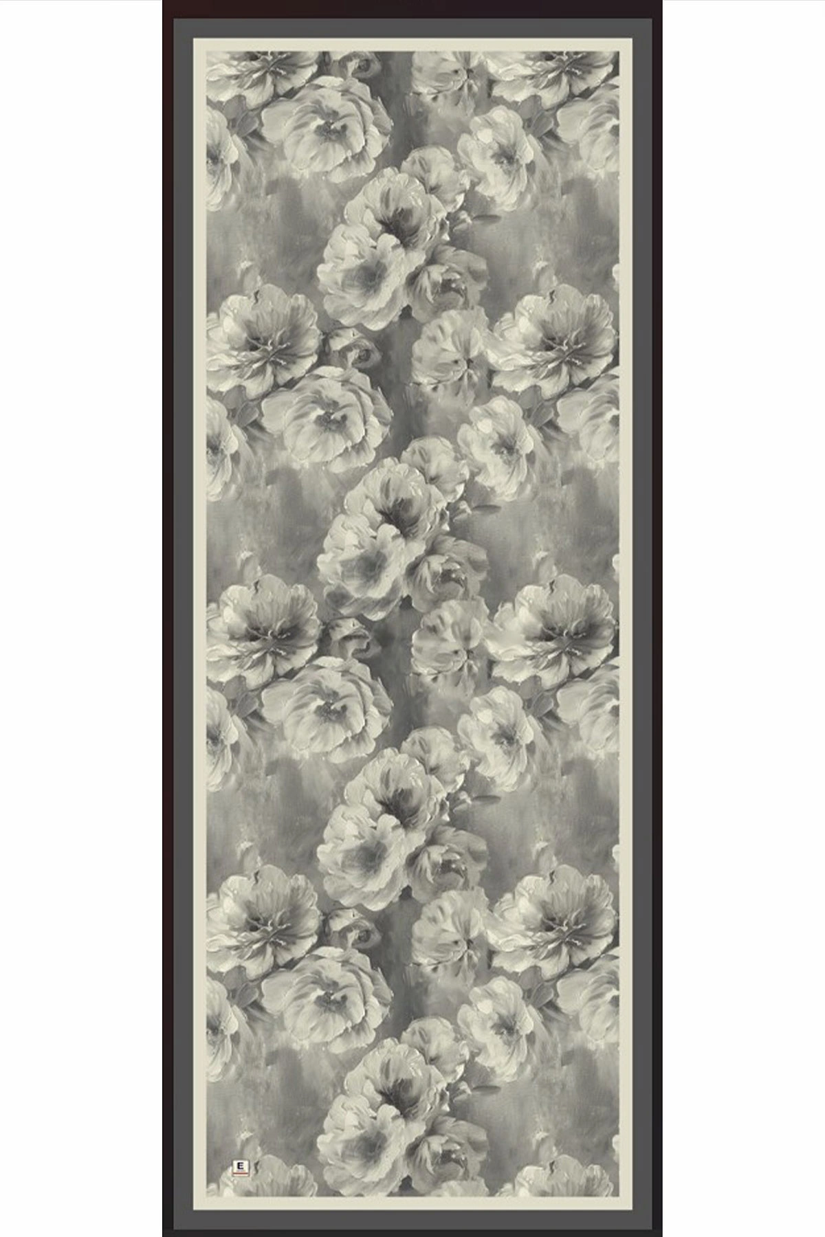 Gri 70x180 Cm Dijital Baskılı Çiçek Desen Soft Şal 482116