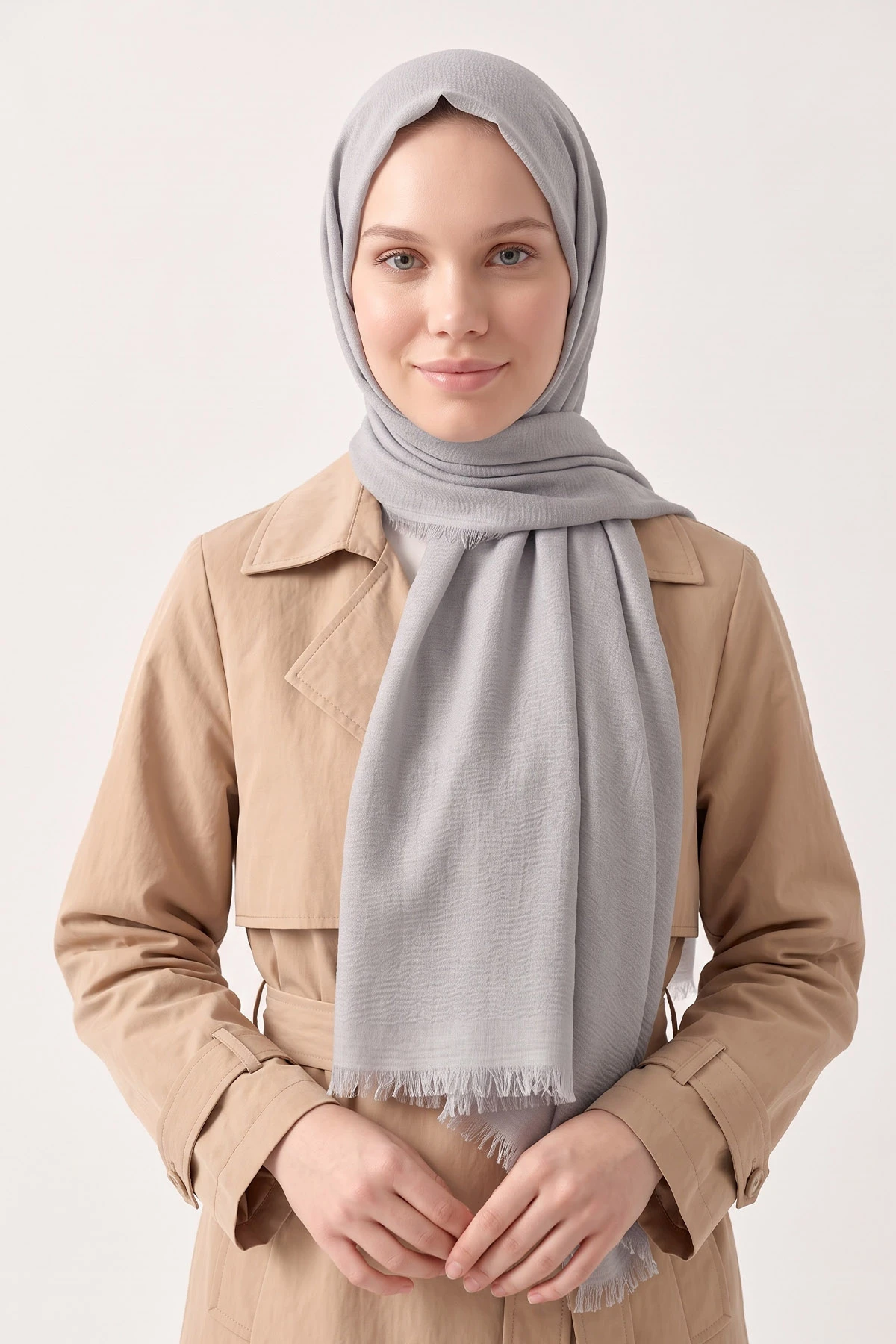 Gri 70x180 Cm Mimoza Premium Jakarlı Pamuk Şal 494032