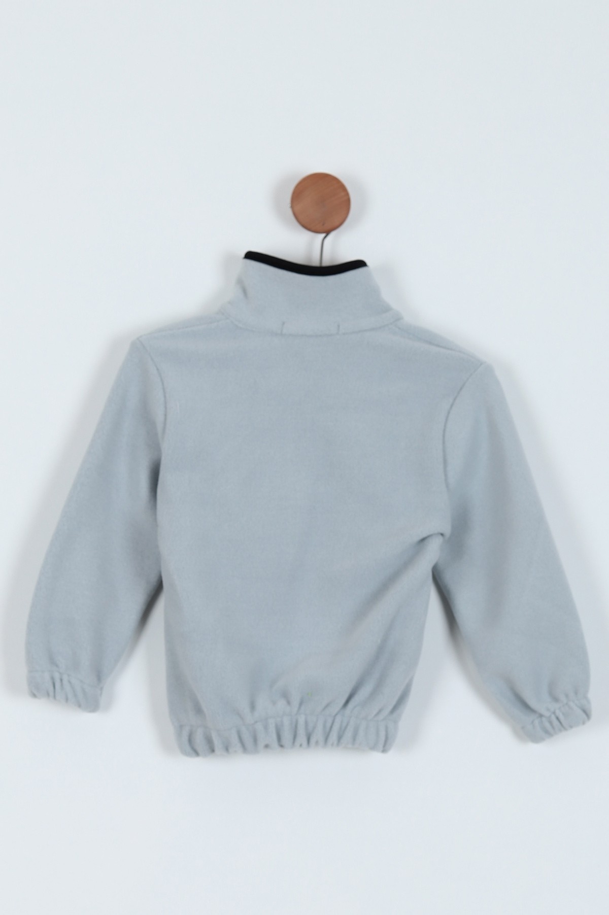 Gri (8-12 Yaş) Bel Lastikli Yarım Fermuarlı Kız Çocuk Sweat 224461