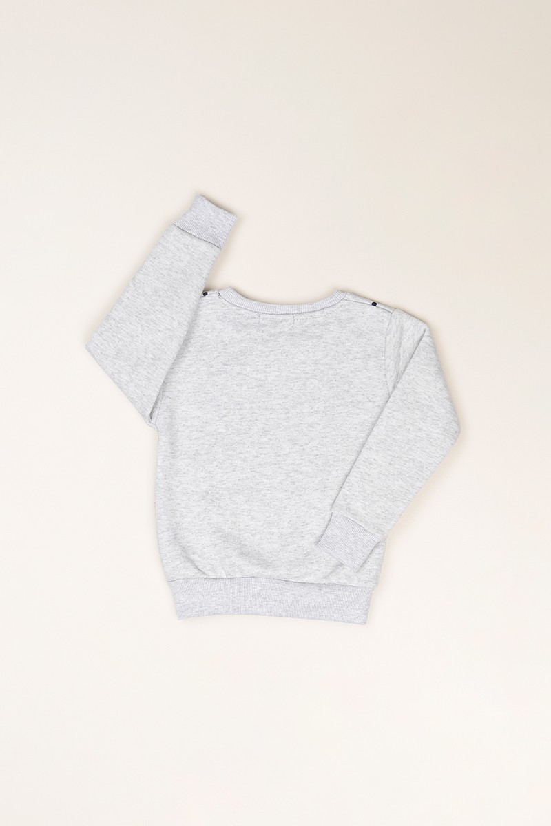 Gri (8-12)Şardonlu Baskılı Kız Çocuk Sweat 82270