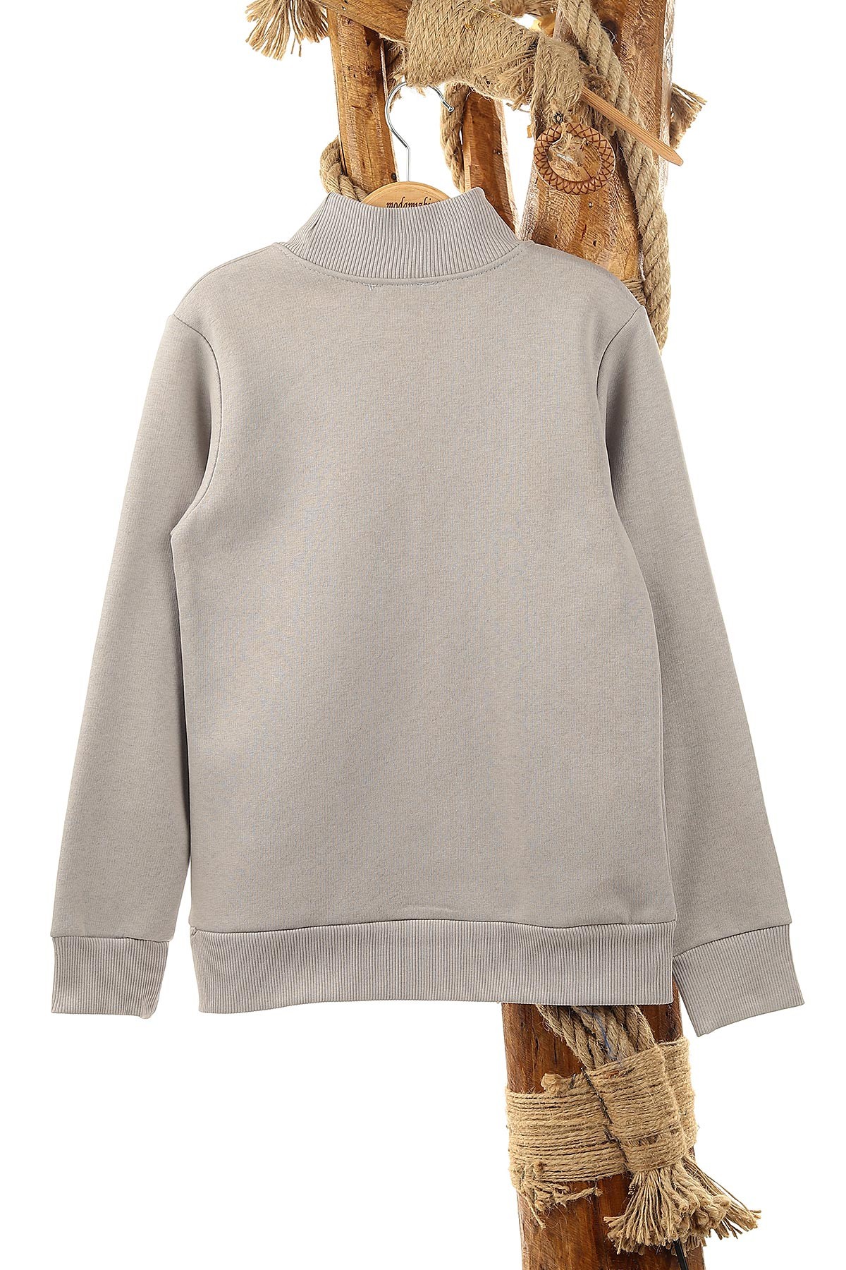 Gri (9-12 Yaş) Let'S Party Baskılı Üç İp Şardonlu Erkek Çocuk Sweat 148951