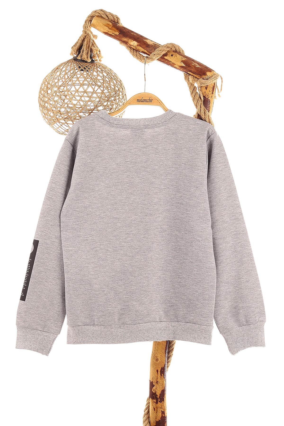 Gri (9-12 Yaş) Mestar Baskılı Erkek Çocuk Sweat 154294