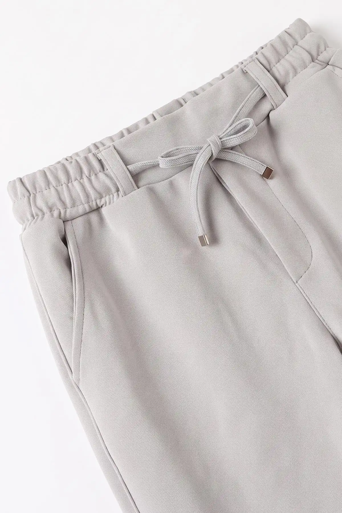 Gri (9-16 Yaş) Duble Paça Jakarlı Erkek Jogger Pantolon 492990