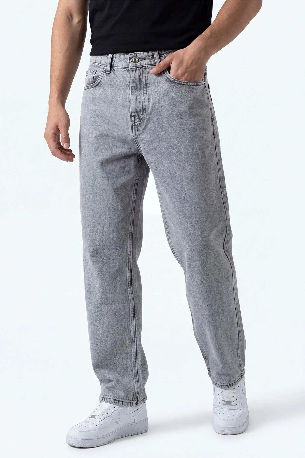 Gri Baggy Erkek Kot Pantolon 433664