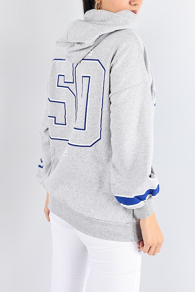 Gri Baskılı İçi Şardonlu Bayan Sweat 88367