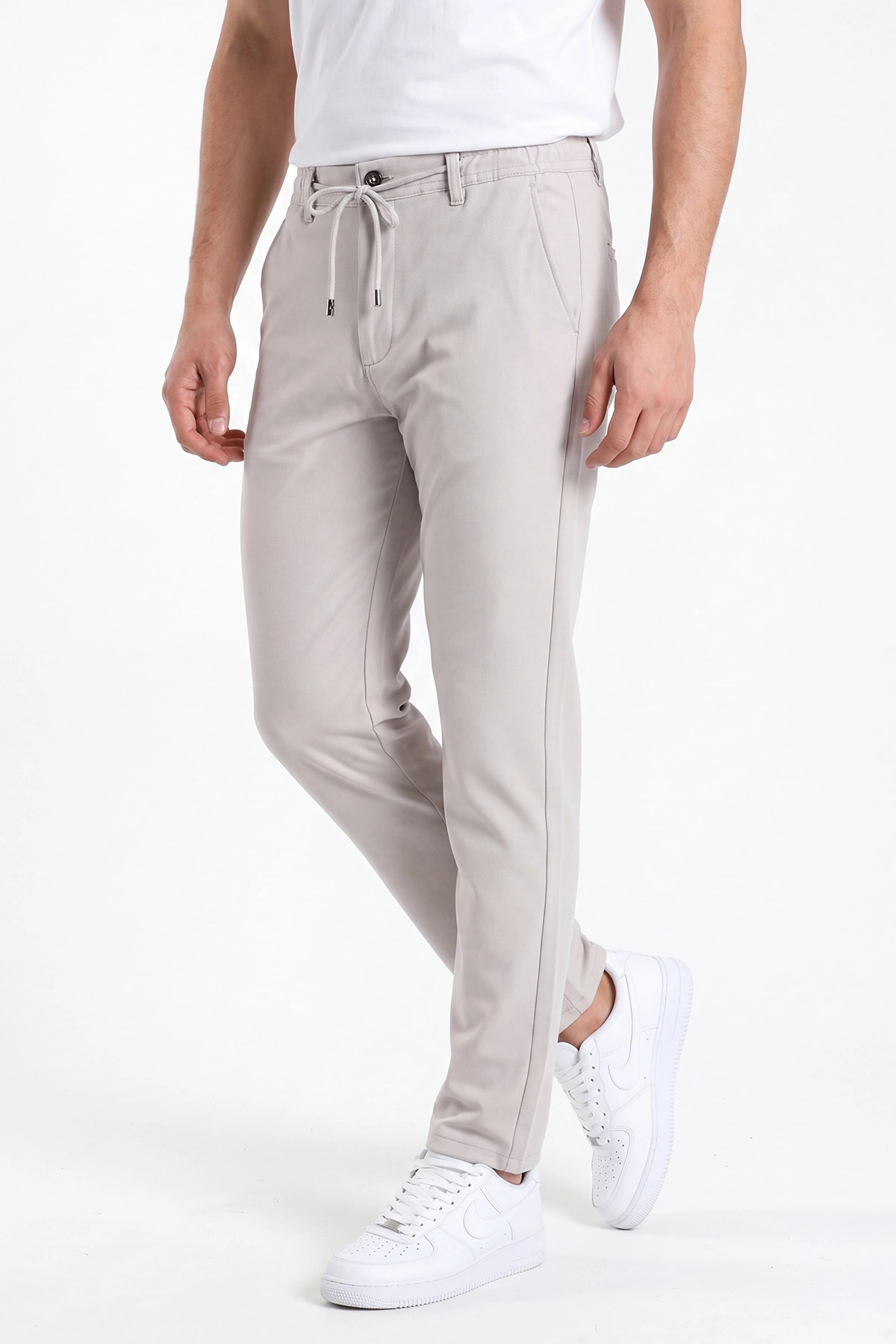 Gri Belden Bağlamalı Erkek Pantolon 462584