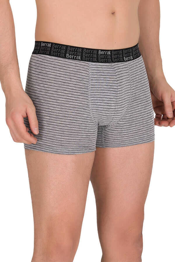 Gri Berrak Çizgili Likralı Erkek Boxer 370692