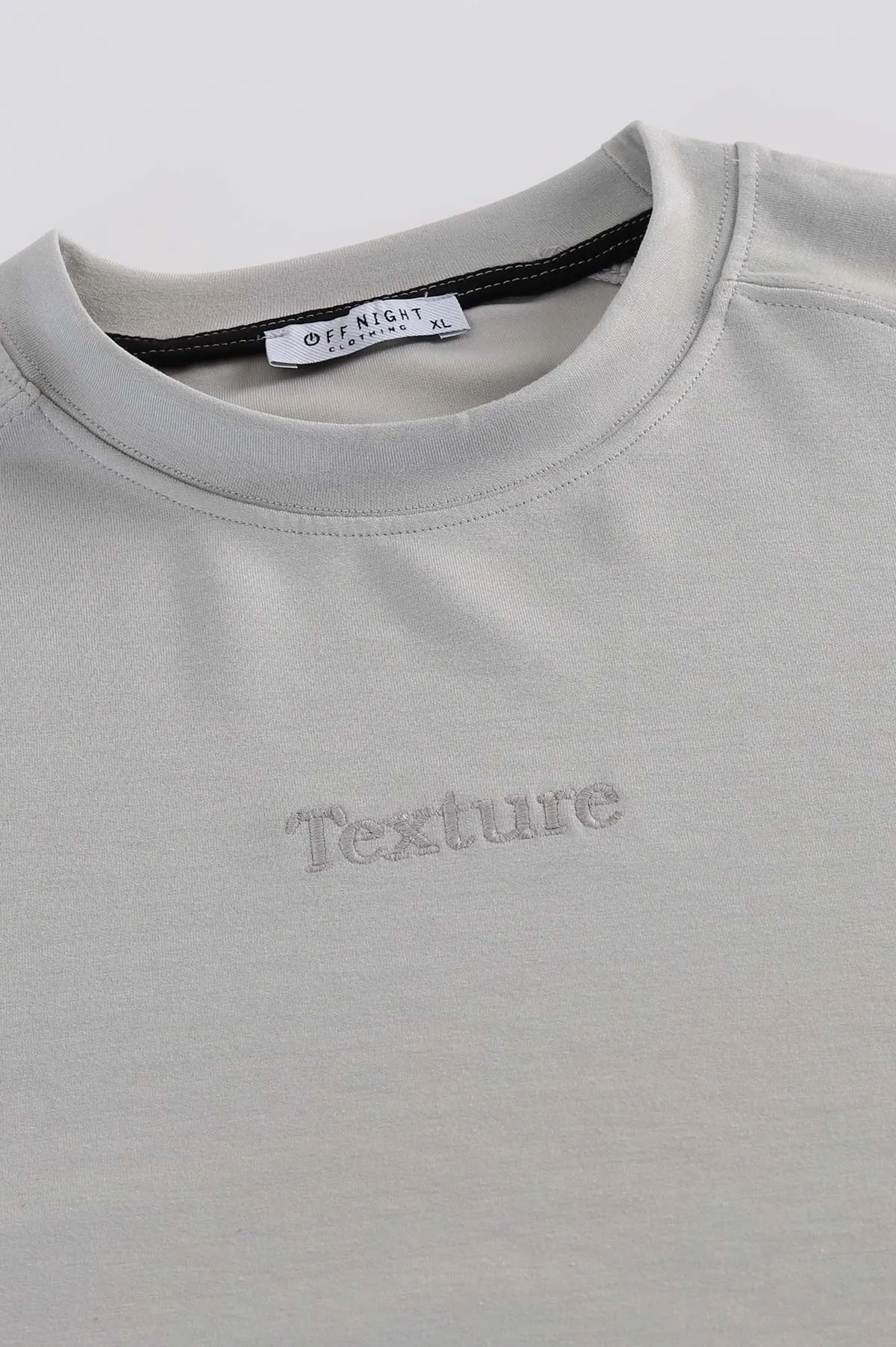 Gri Bisiklet Yaka Yazı Detaylı Erkek Sweatshirt 396244