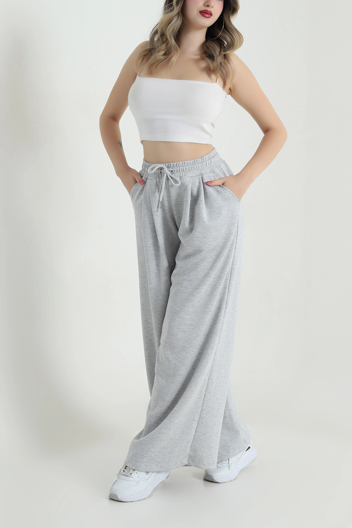 Gri Bol Paça Oysho Kadın Pantolon 493264