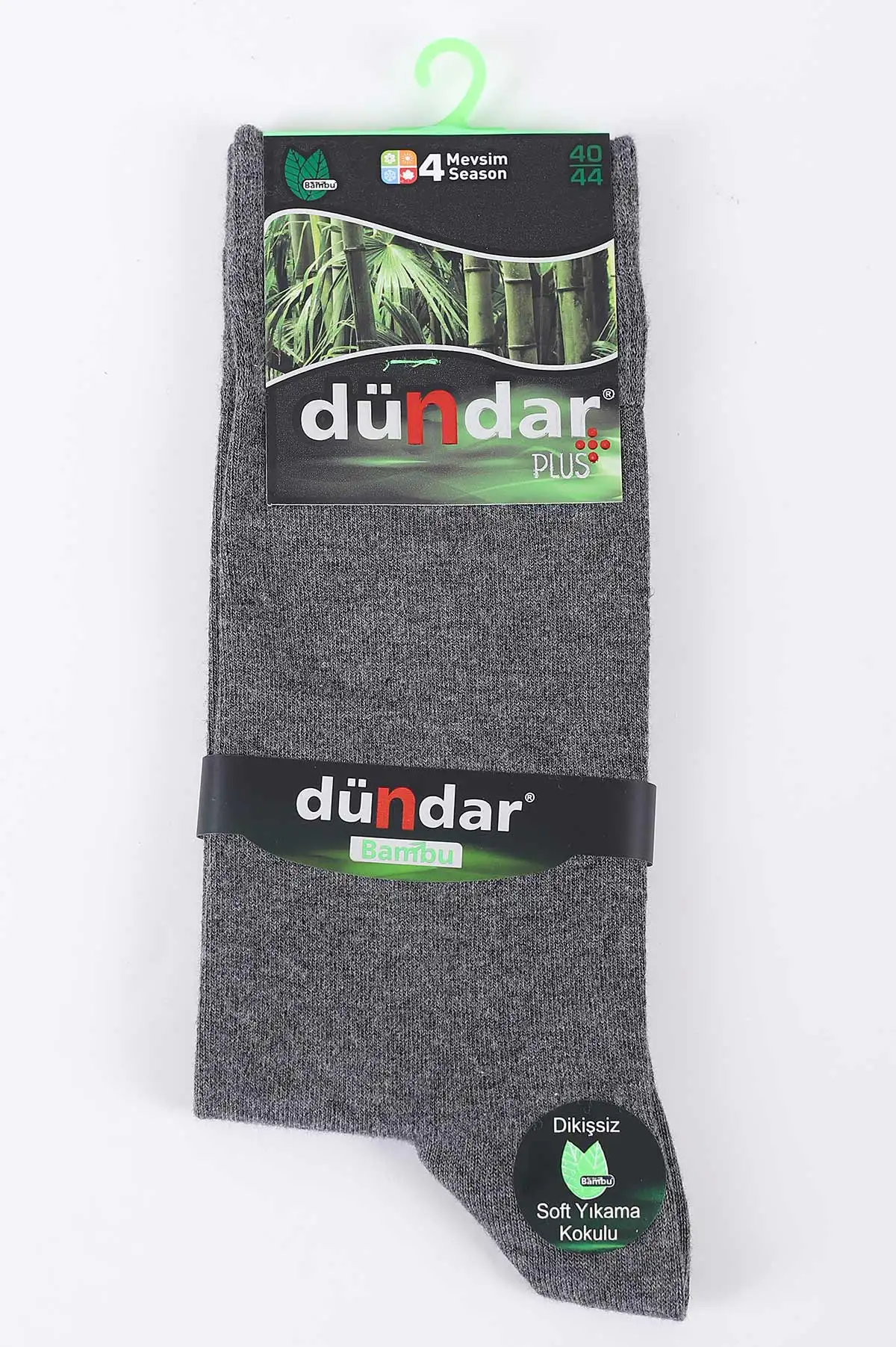 Gri Dört Mevsim Erkek Bambu Çorap (40-44) 422805