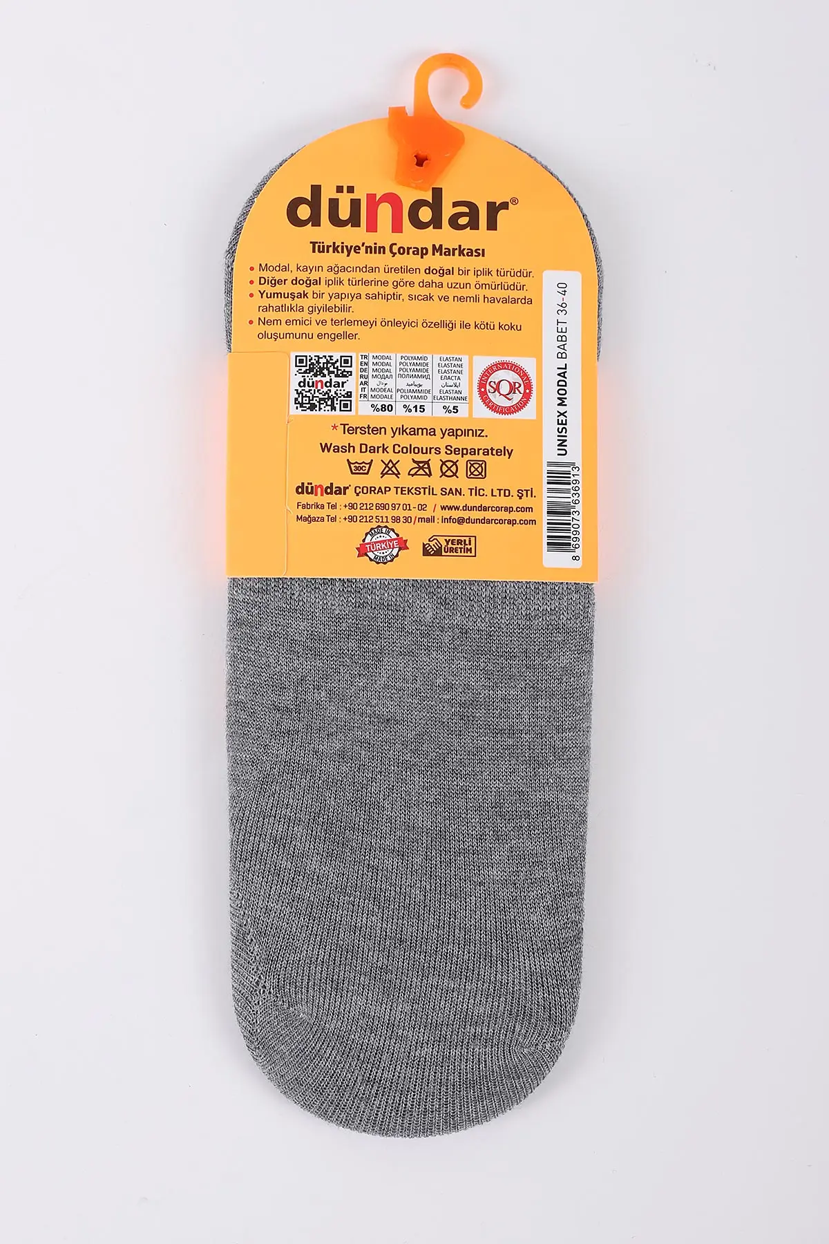 Gri Dört Mevsim Kadın Modal Babet Çorap 36-40 422934