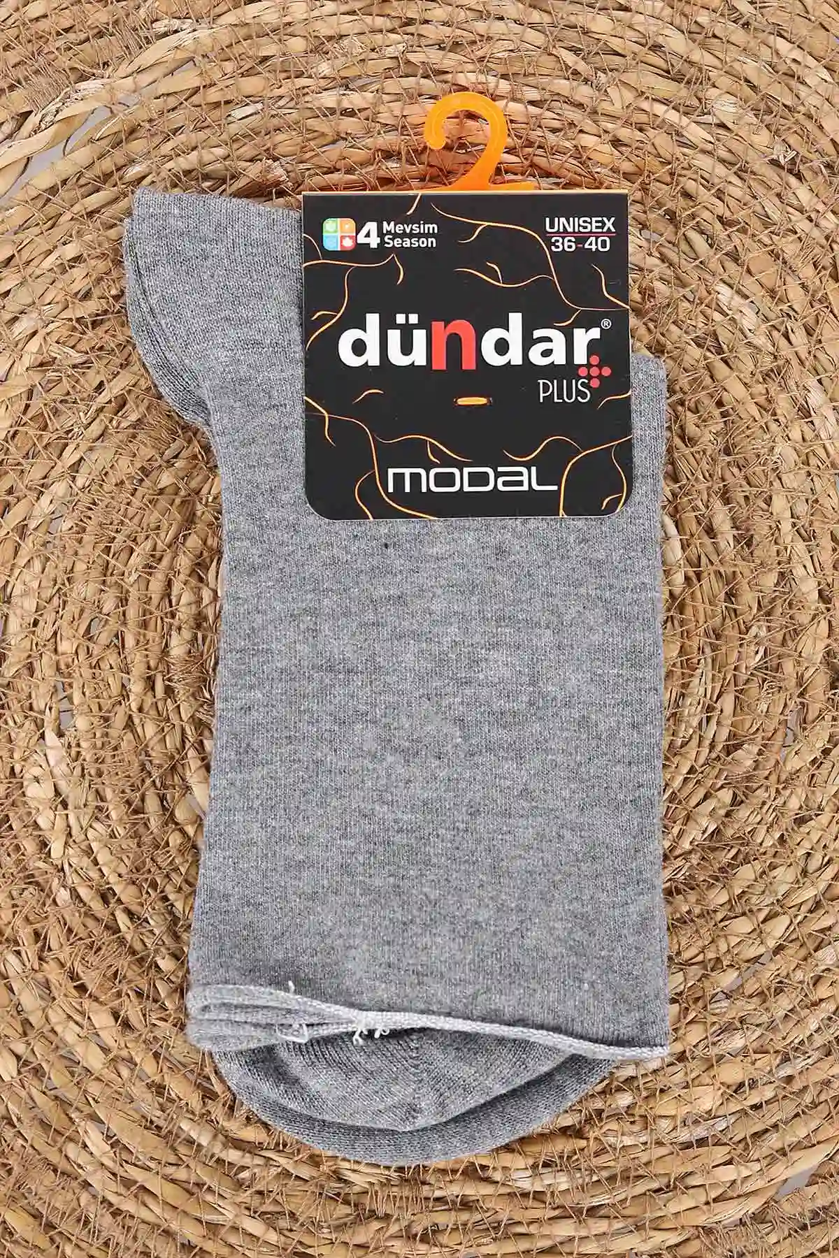 Gri Dört Mevsim Unisex Lastiksiz Modal Çorap (36-40) 477048