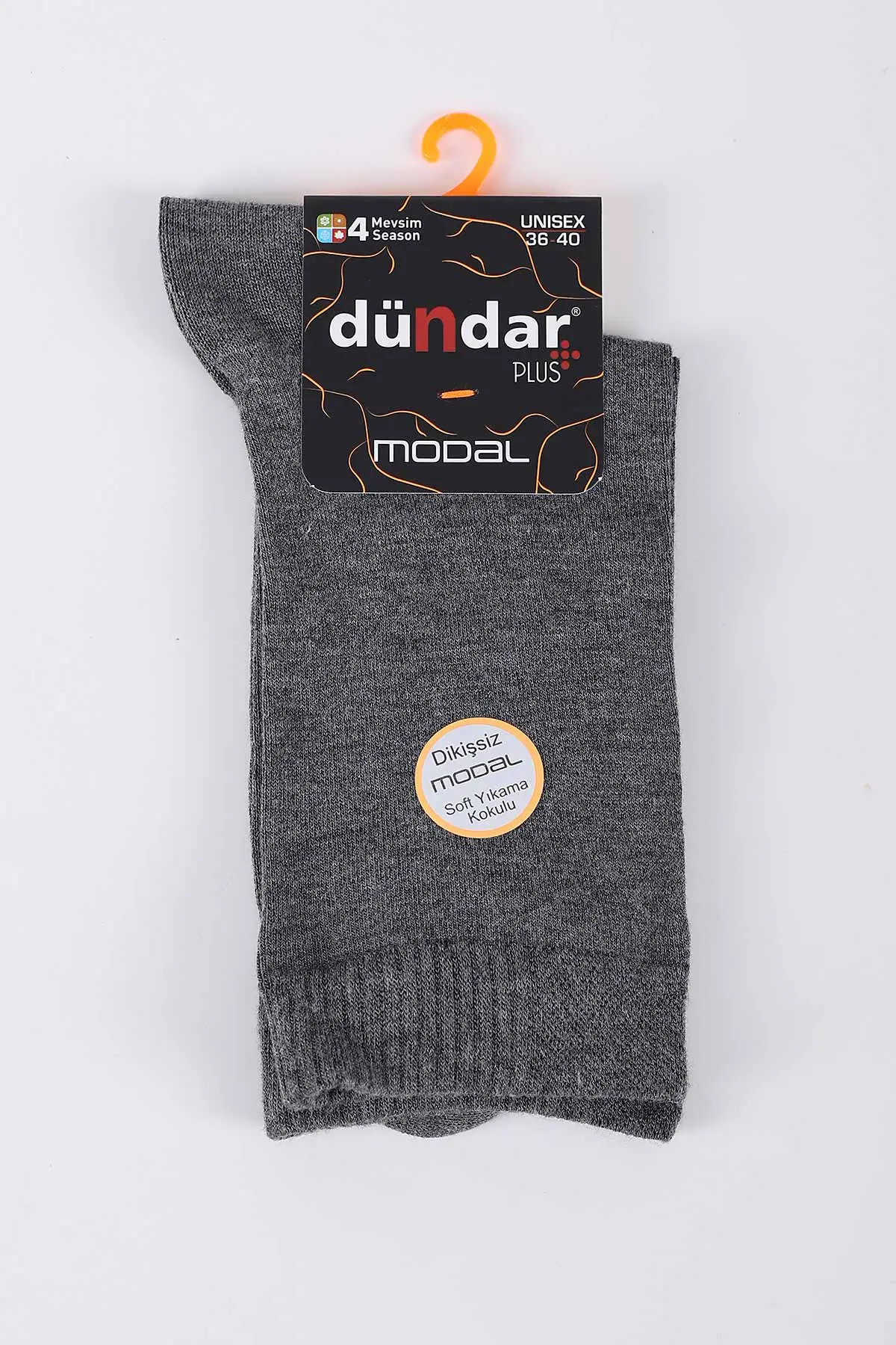 Gri Dört Mevsim Unisex Modal Çorap (36-40) 423049