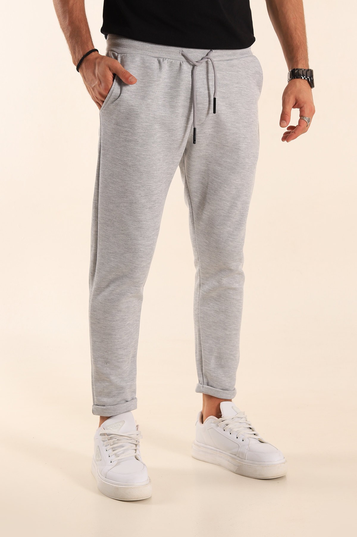 Gri Duble Paça Jogger Eşofman Altı 201367