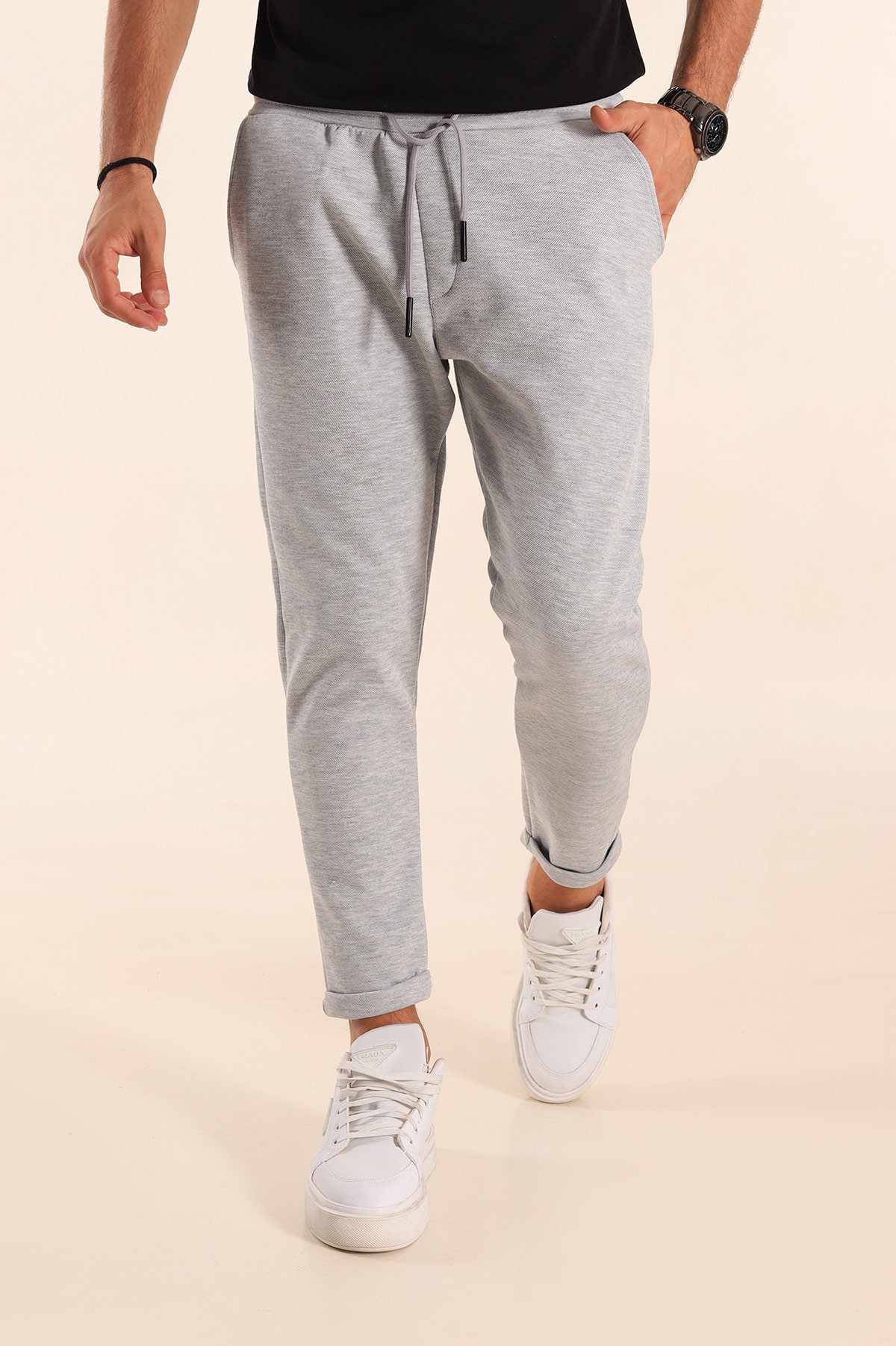 Gri Duble Paça Jogger Eşofman Altı 201367