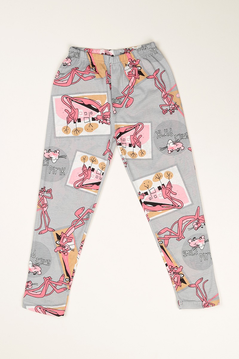 Gri Düğmeli Kız Çocuk Pijama Takımı 77884