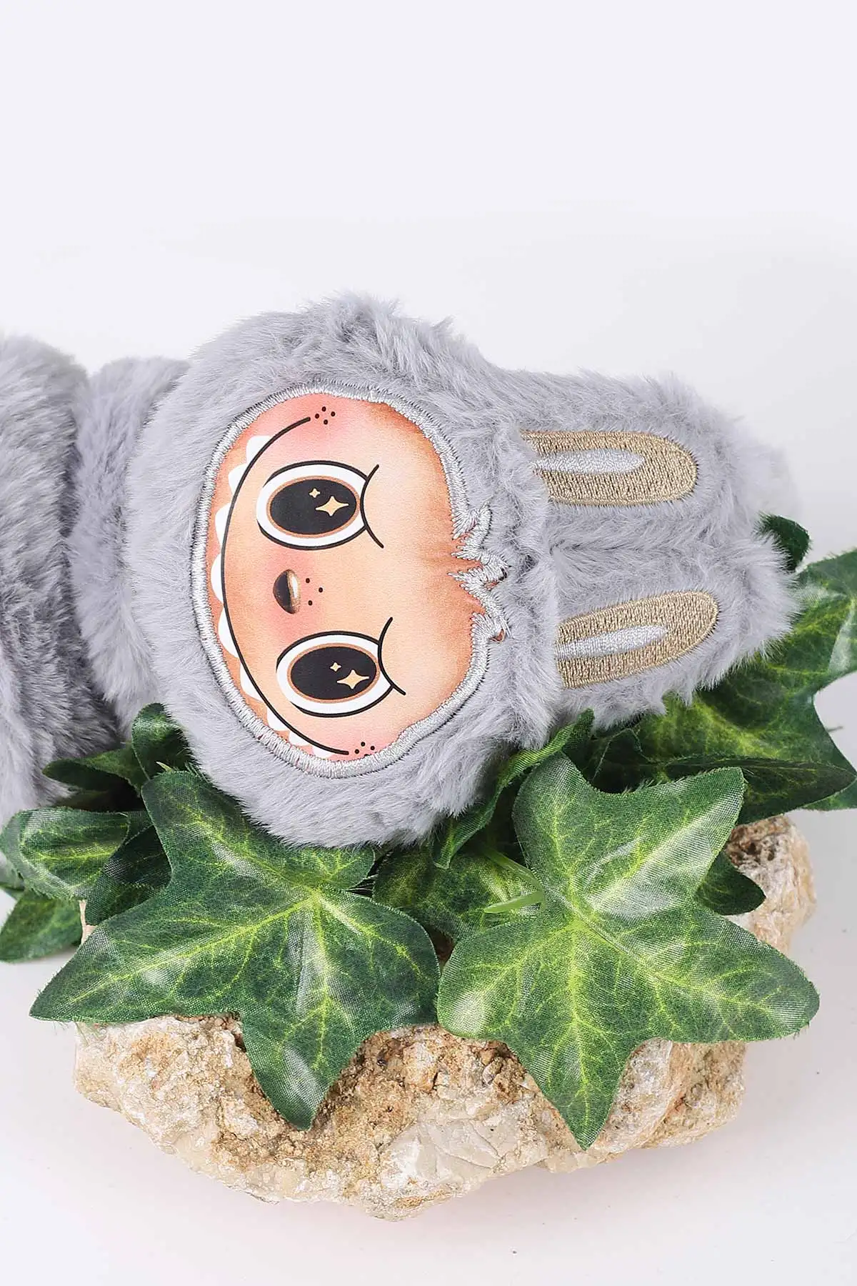 Gri Figürlü Peluş Çocuk Kulaklık 410838