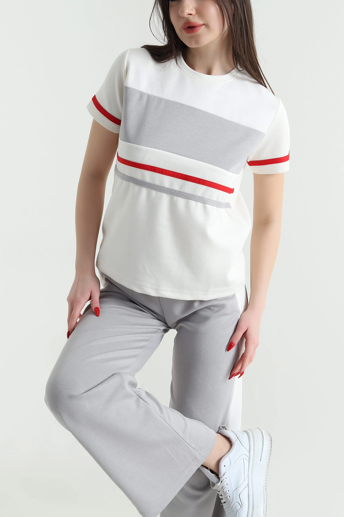 Gri Garnili Kadın İkili Takım 442421