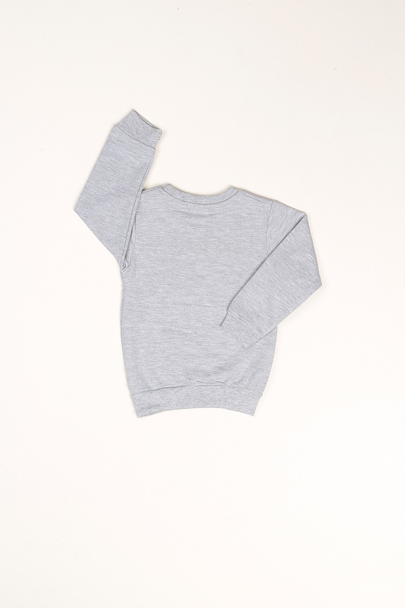 Gri İçi Şardonlu BaskI Detay Erkek Çocuk Sweat 80955
