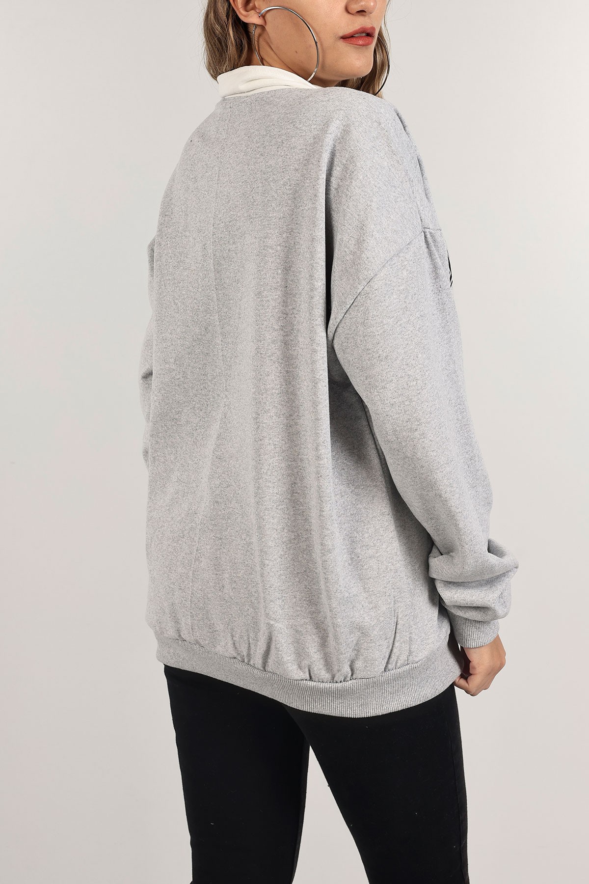 Gri İçi Şardonlu Baskılı Sweat 140307