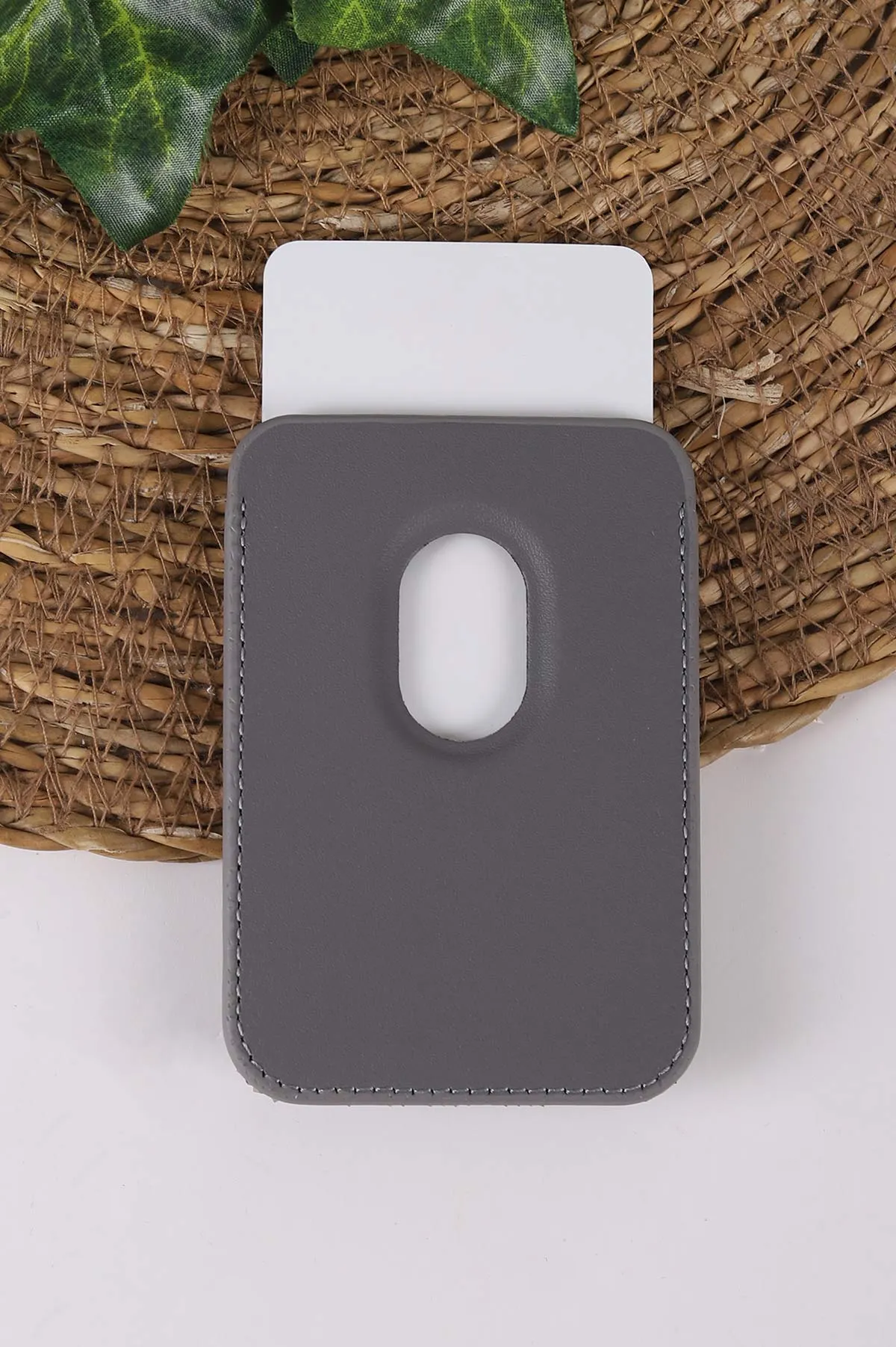 Gri Iphone Uyumlu Diamond Wallet Case - Taşlı Magsafe Kartlık - Telefon Kartlığı 431869