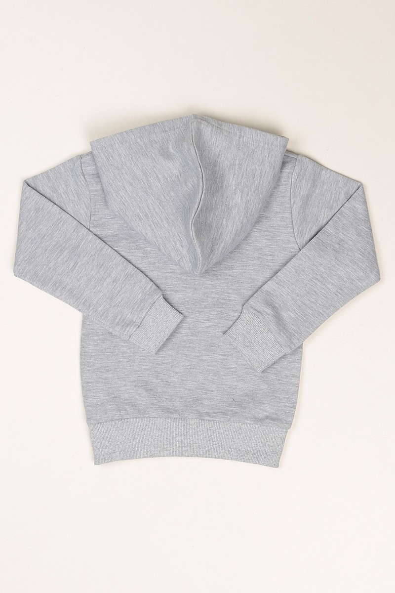 Gri Kapüşonlu İçi Şardonlu Erkek Çocuk Sweat 80679