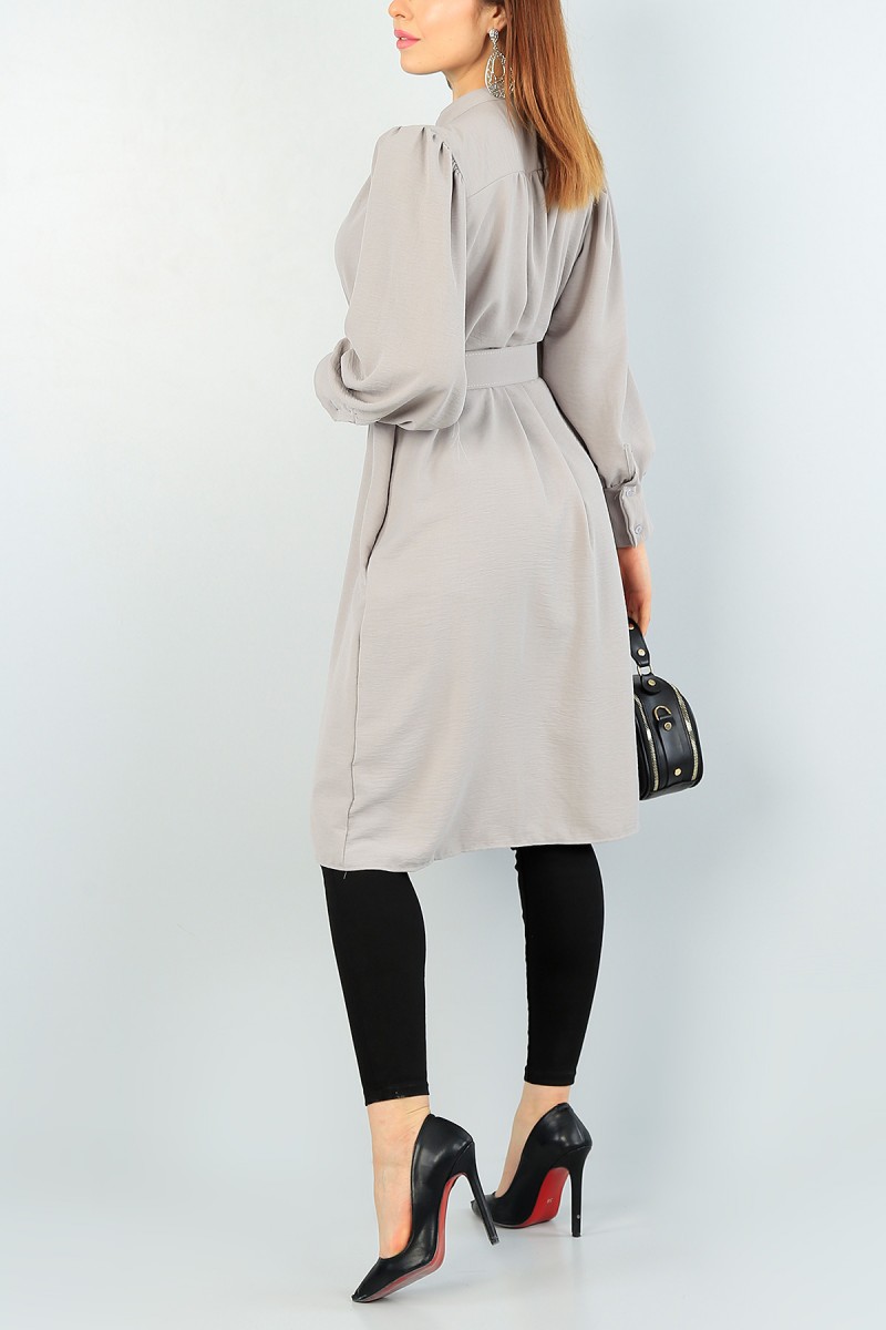 Gri Kemerli Aerobin Kumaş Tunik 60991