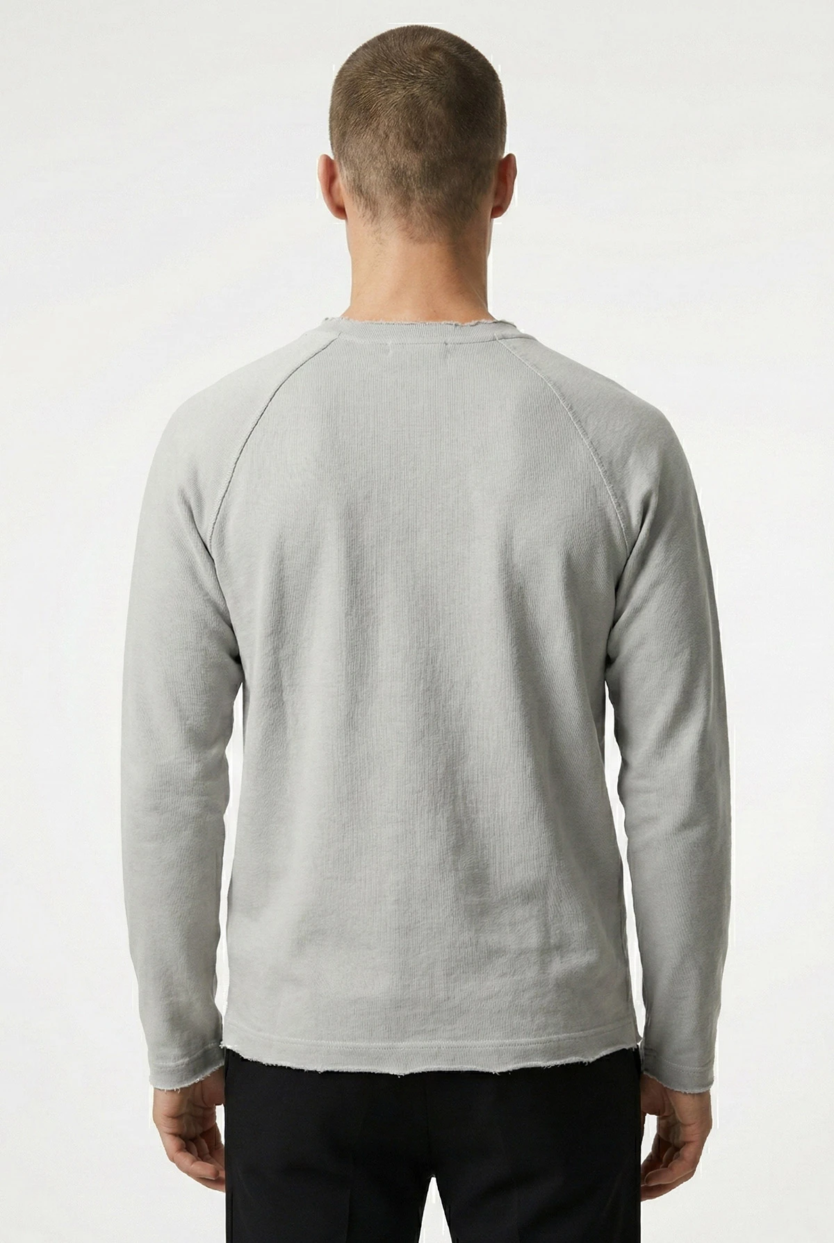 Gri Lazer Kesim Nakışlı Erkek Sweatshirt 422035
