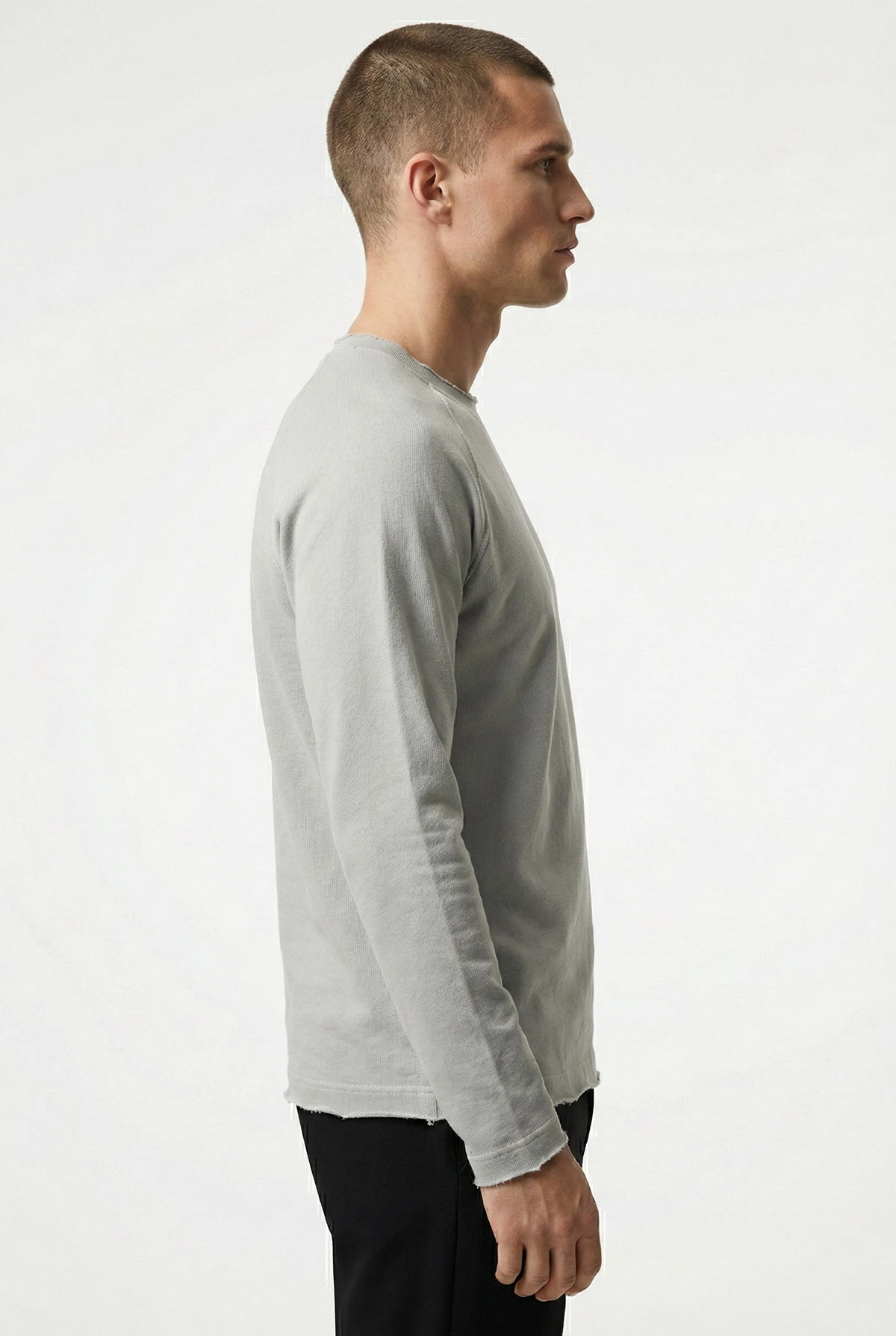 Gri Lazer Kesim Nakışlı Erkek Sweatshirt 422035
