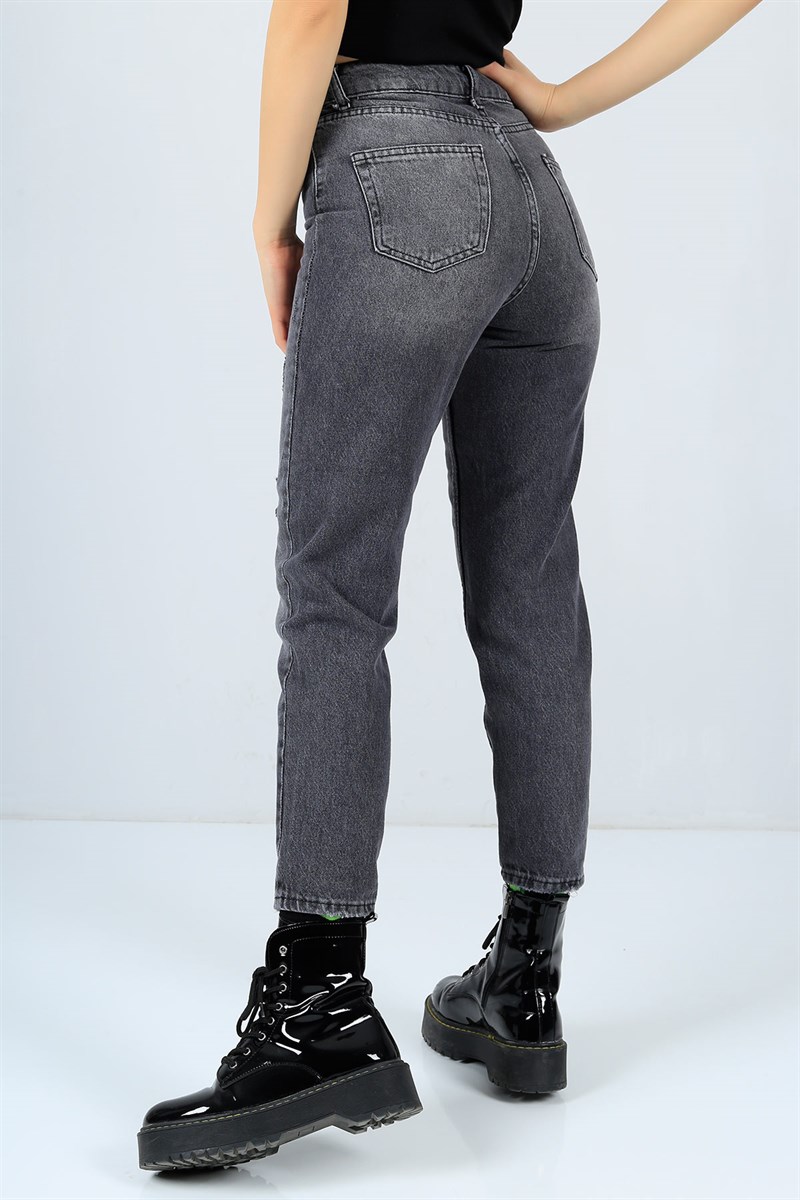 Gri Mom Bayan Kot Pantolon 22661B