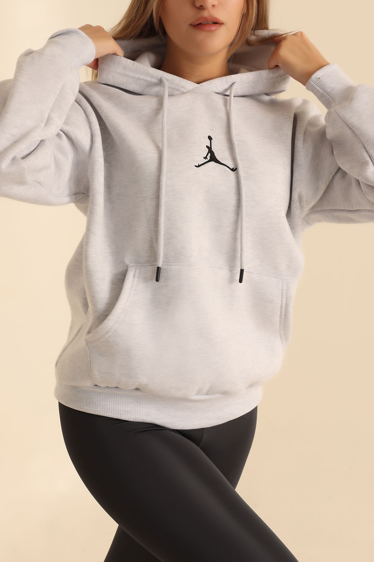 Gri Nakışlı Şardonlu Bayan Sweat 215299