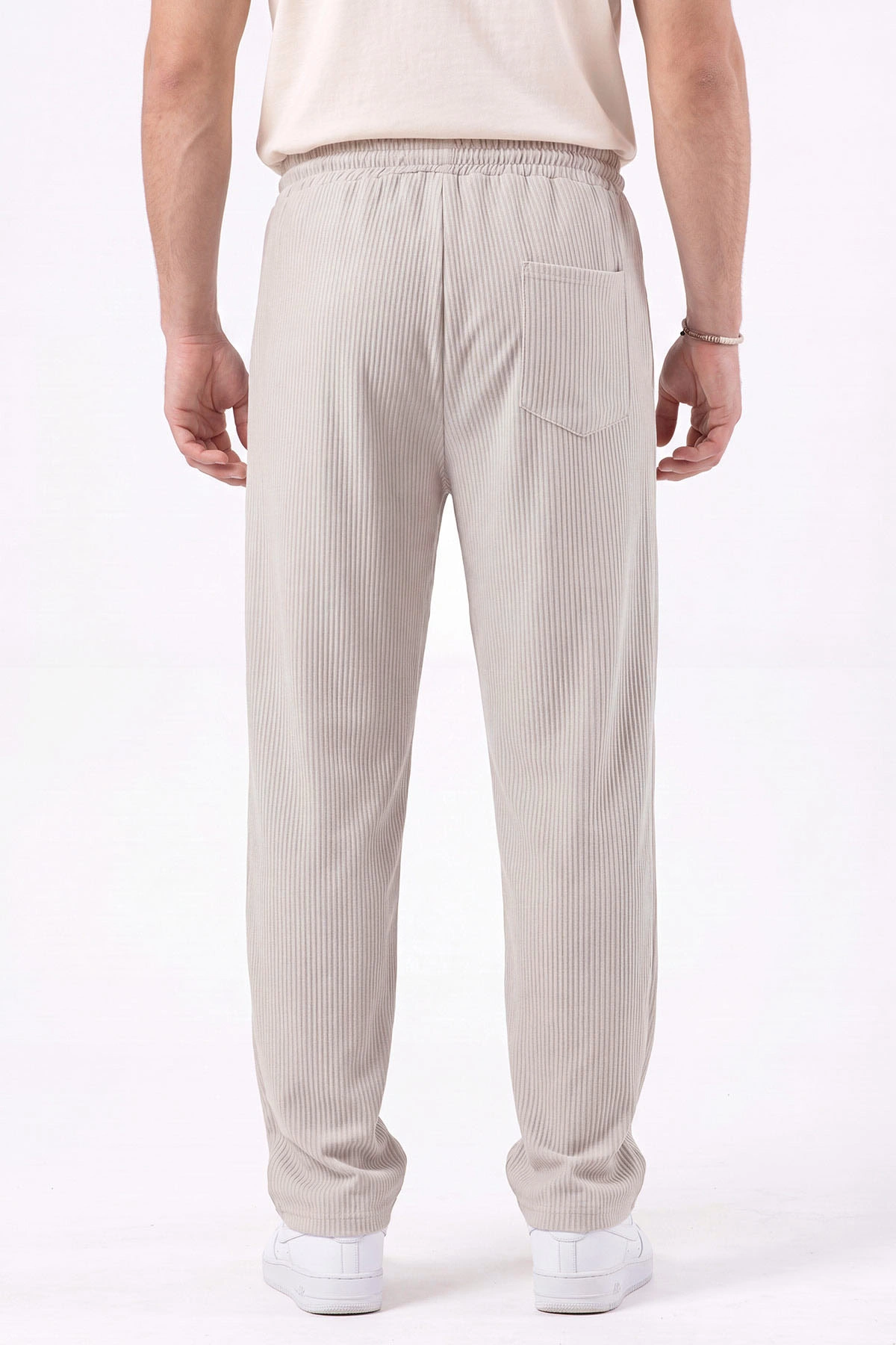 Gri Ottoman Kumaş Baggy Beli Lastikli Erkek Pantolon 472218