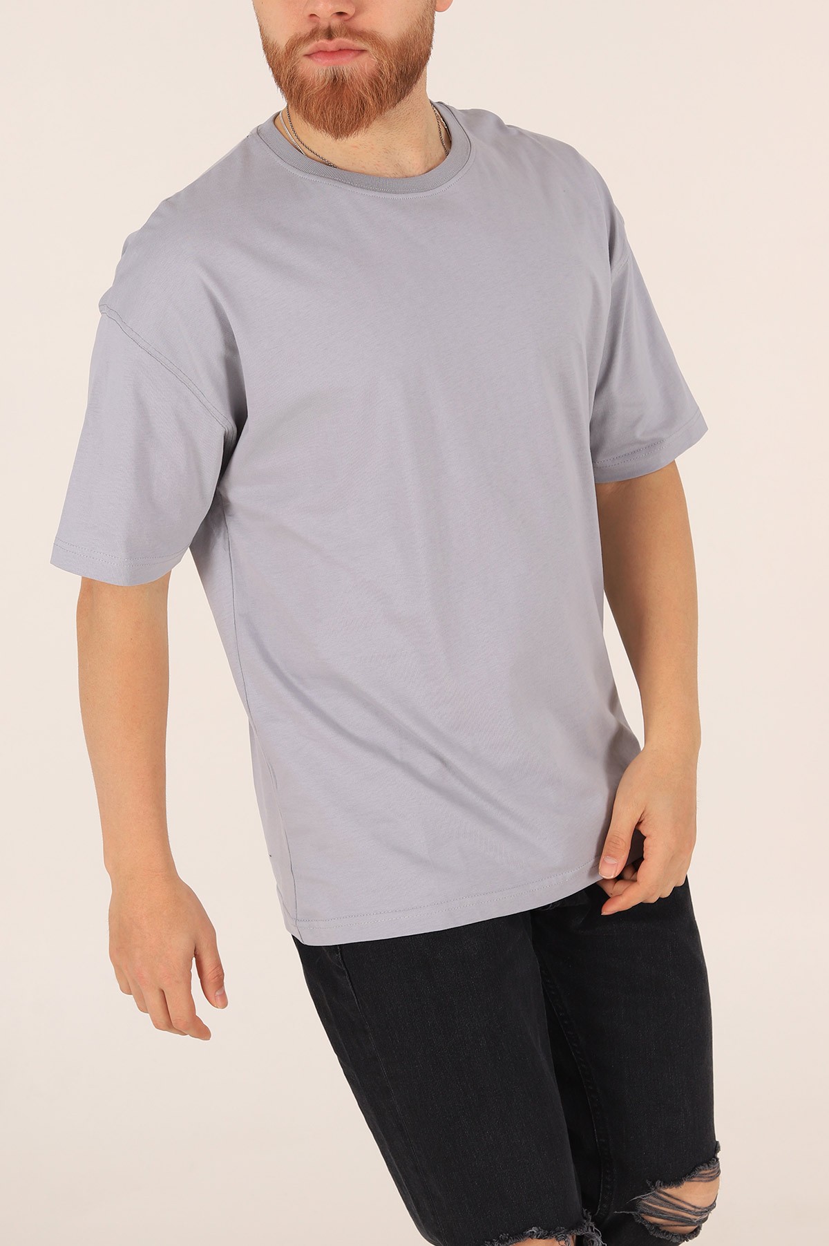 Gri Oversize Erkek Tişört 171000