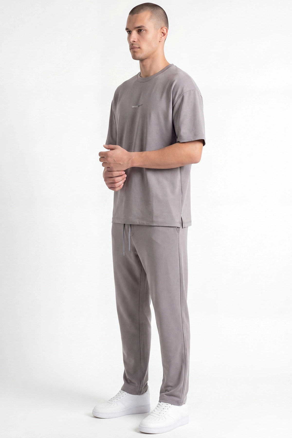 Gri Oysho Kumaş Oversize Bisiklet Yaka Erkek İkili Takım 445192