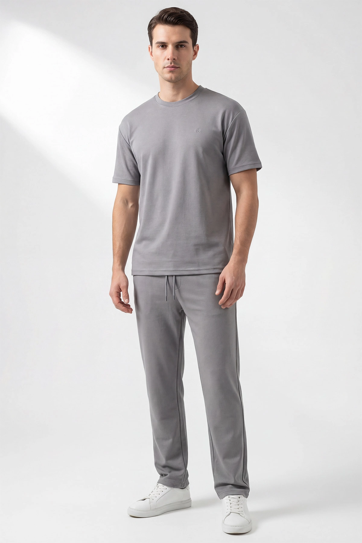 Gri Oysho Kumaş Oversize Erkek İkili Takım 443312