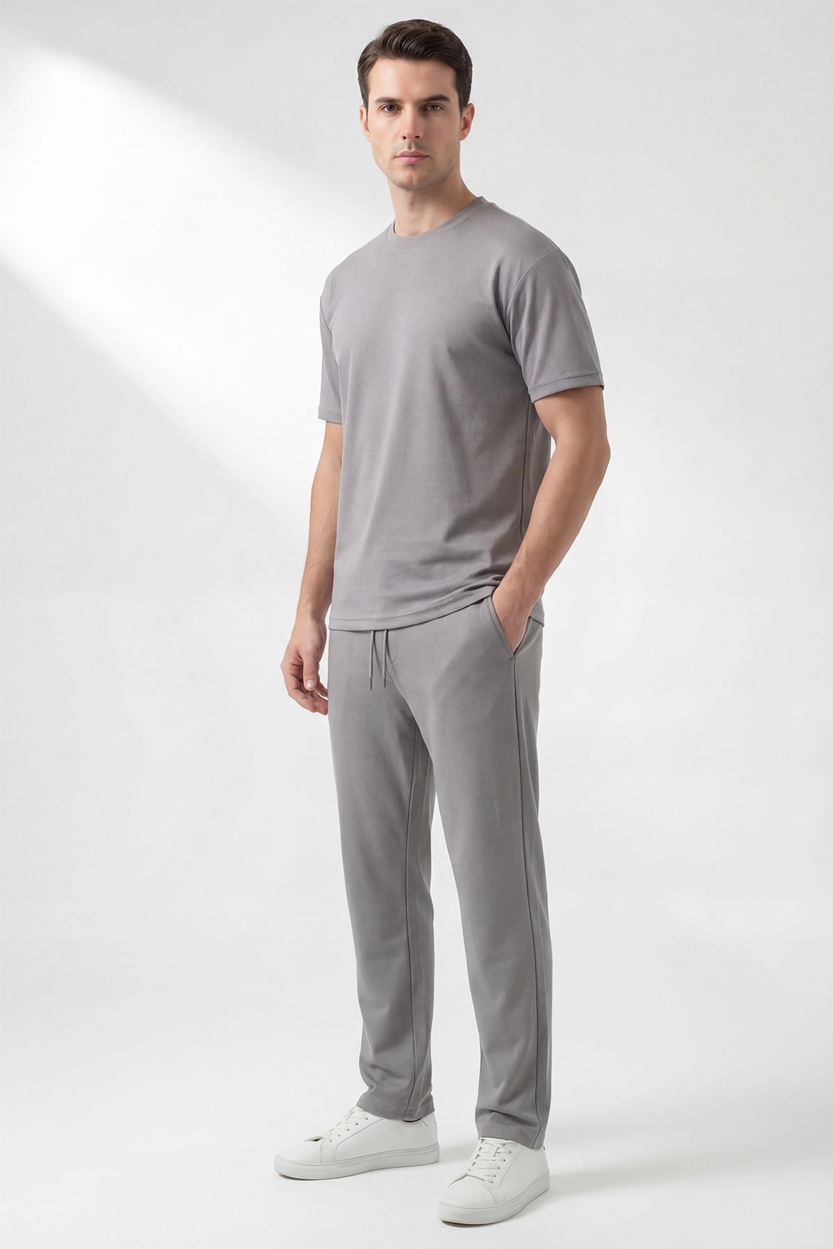 Gri Oysho Kumaş Oversize Erkek İkili Takım 443312