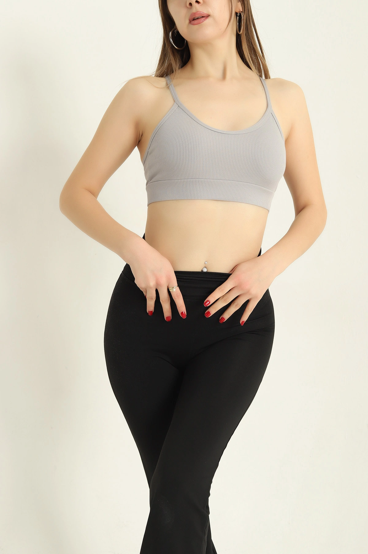 Gri Pedli Likralı Büstiyer 325731