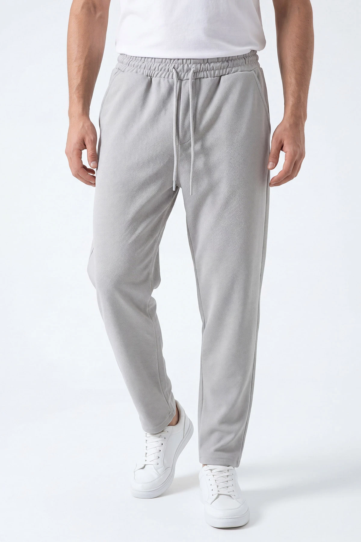 Gri Pike Kumaş Boyfriend Erkek Pantolon 442101