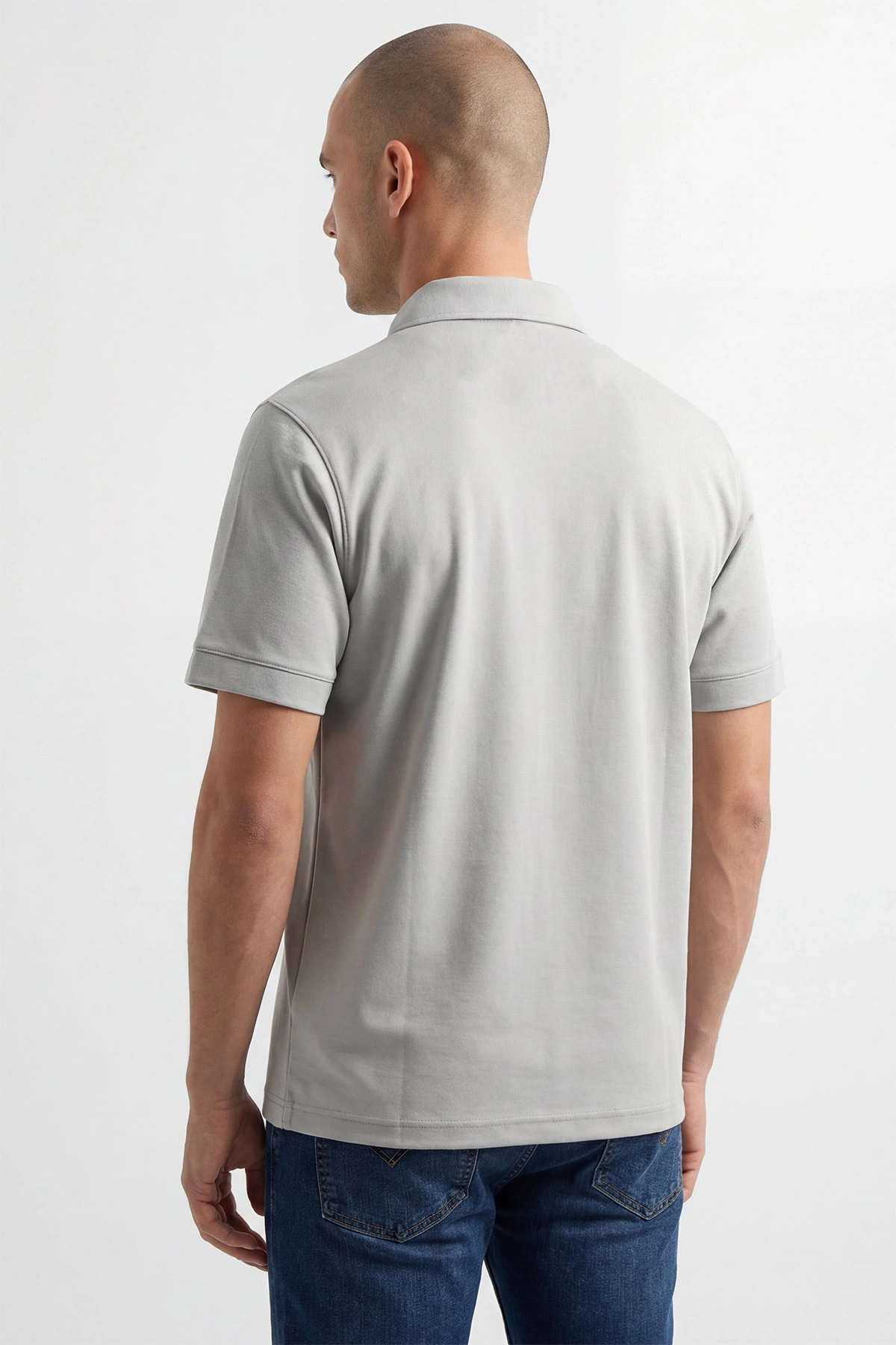 Gri Polo Yaka Erkek Tişört 435351