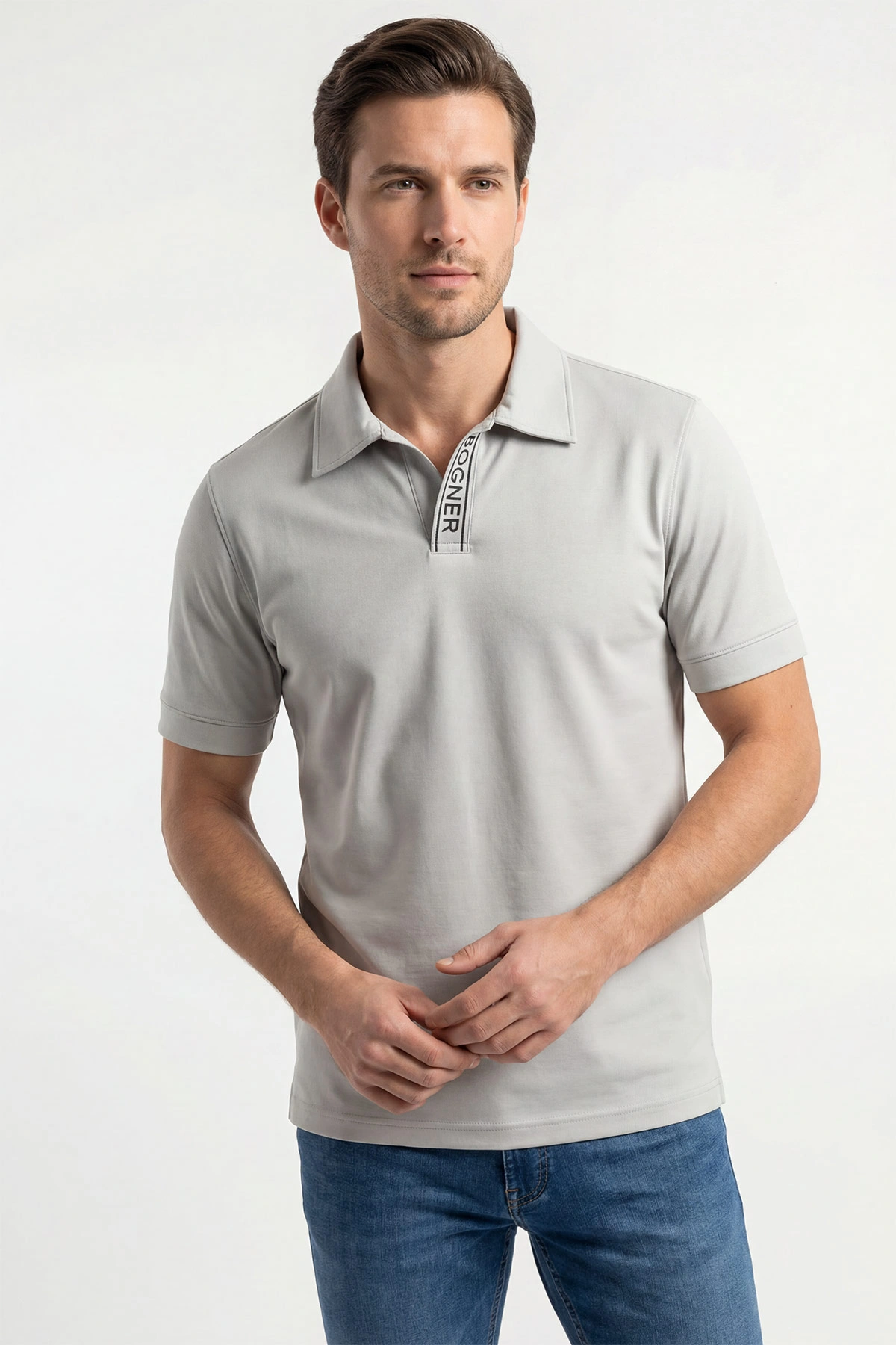 Gri Polo Yaka Erkek Tişört 435351