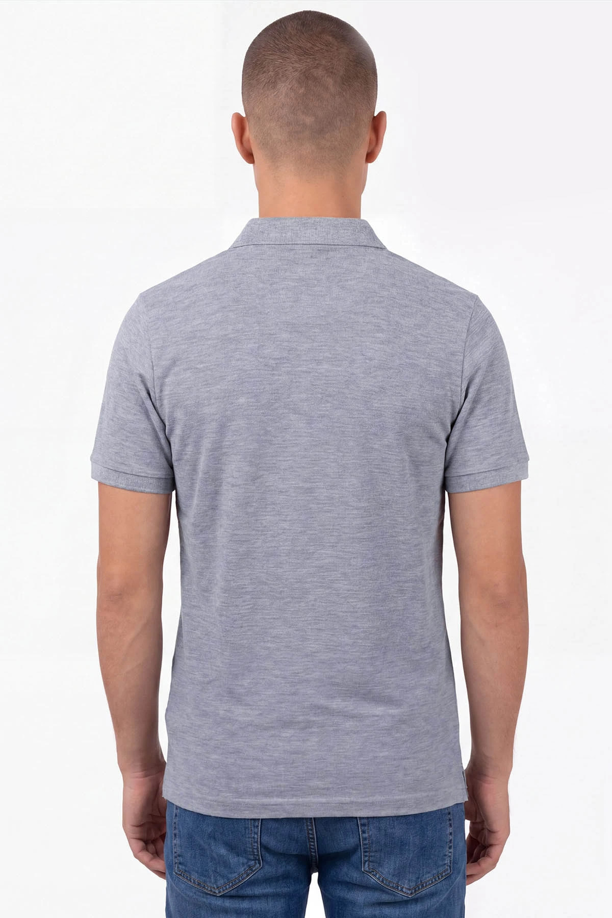 Gri Polo Yaka Erkek Tişört 458863