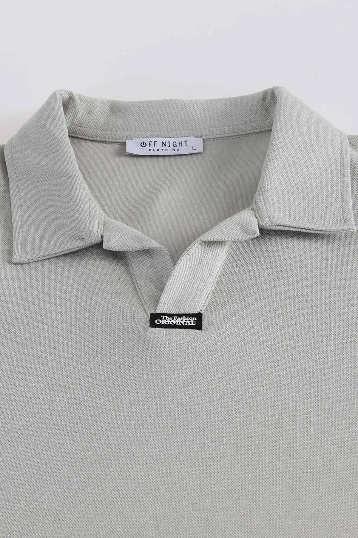 Gri Polo Yaka Uzun Kollu Erkek Sweatshirt 397139