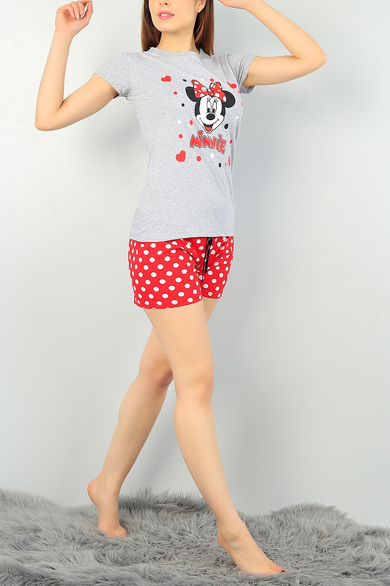 Gri Puantiye Desen Bayan Pijama Takımı 68294