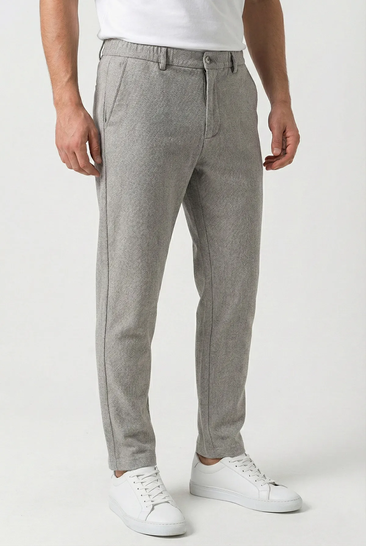 Gri Regular Fit Bel Lastikli Erkek Pantolon 421715