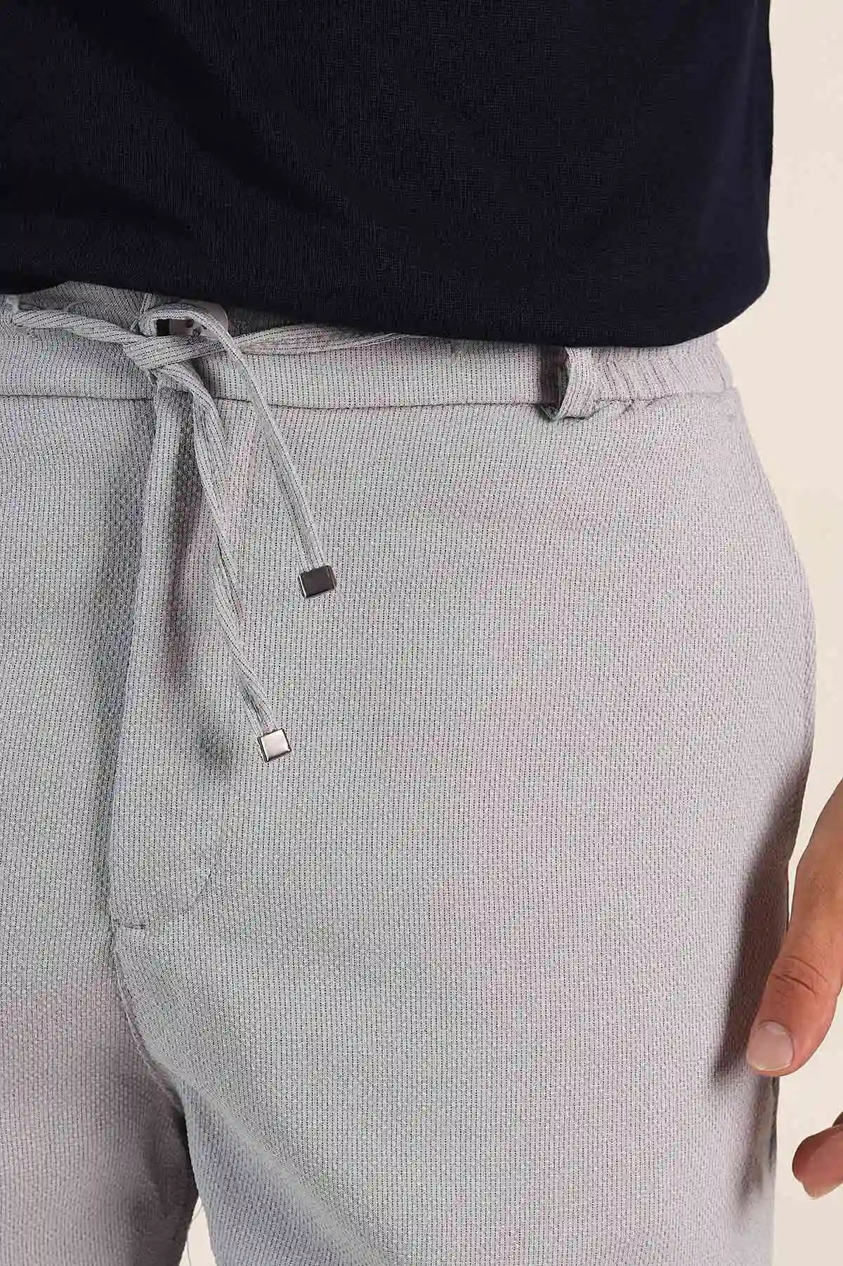 Gri Regular Fit Bel Lastikli Erkek Şort 385206