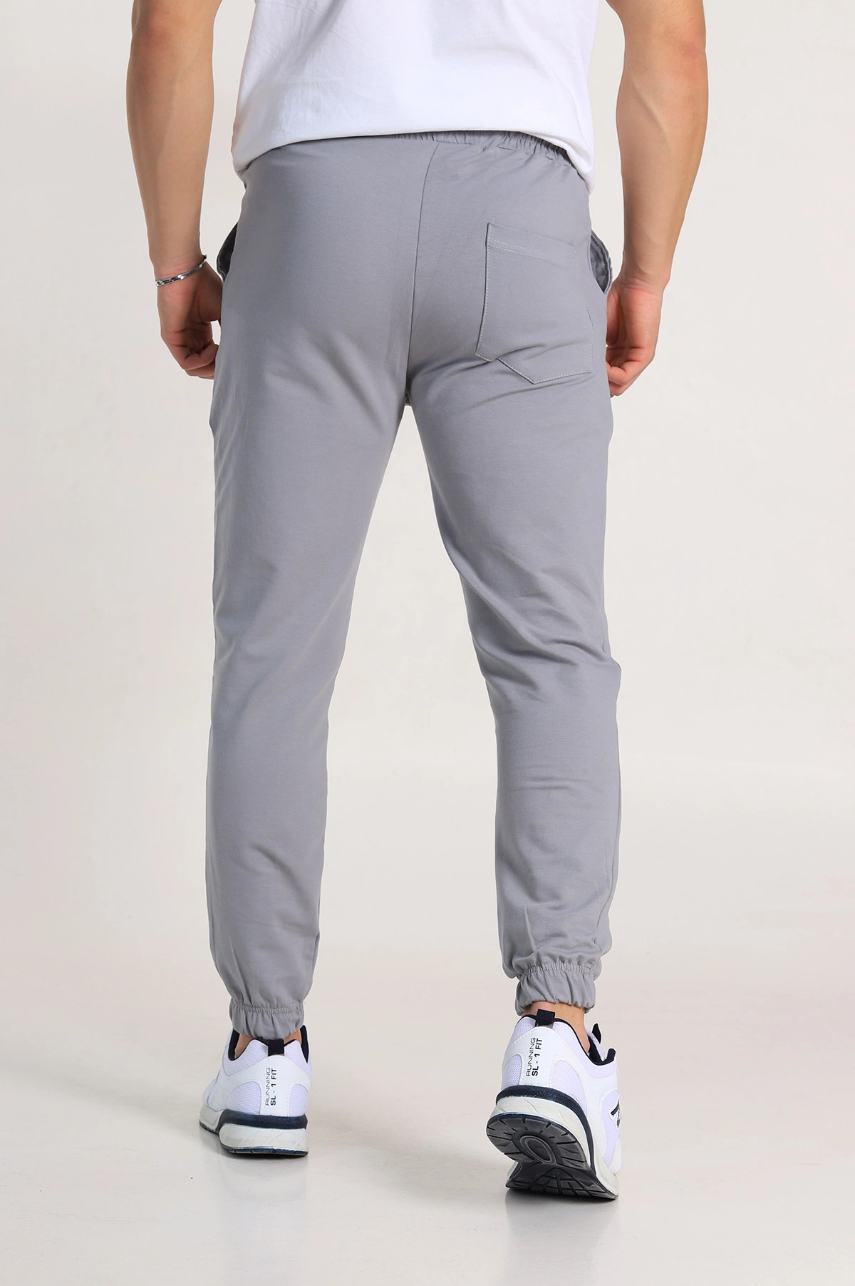 Gri Regular Fit İki İp Paça Lastikli Erkek Eşofman Altı 338279