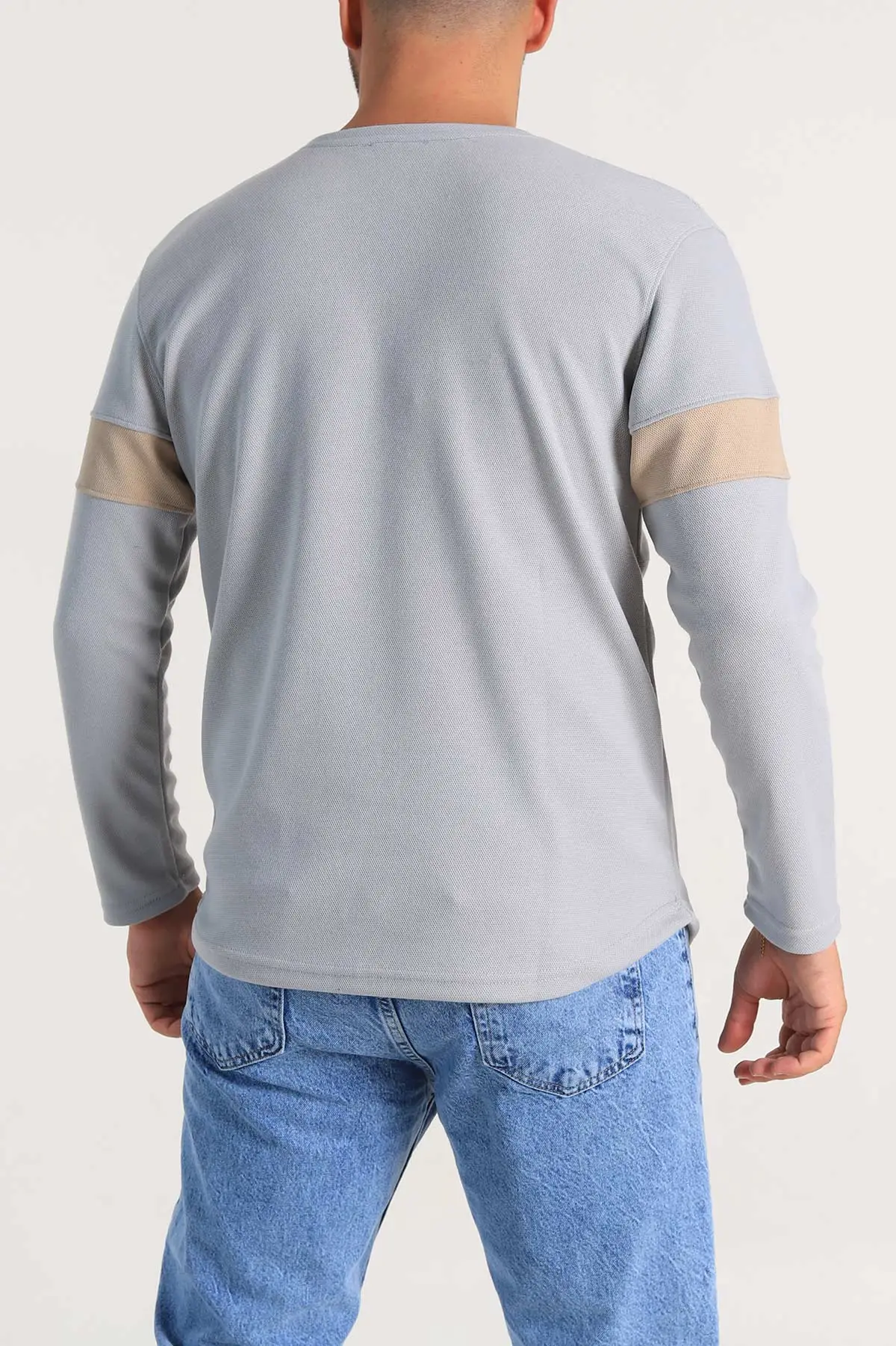 Gri Regular Fit Kabartma Baskılı Erkek Sweatshirt 303426