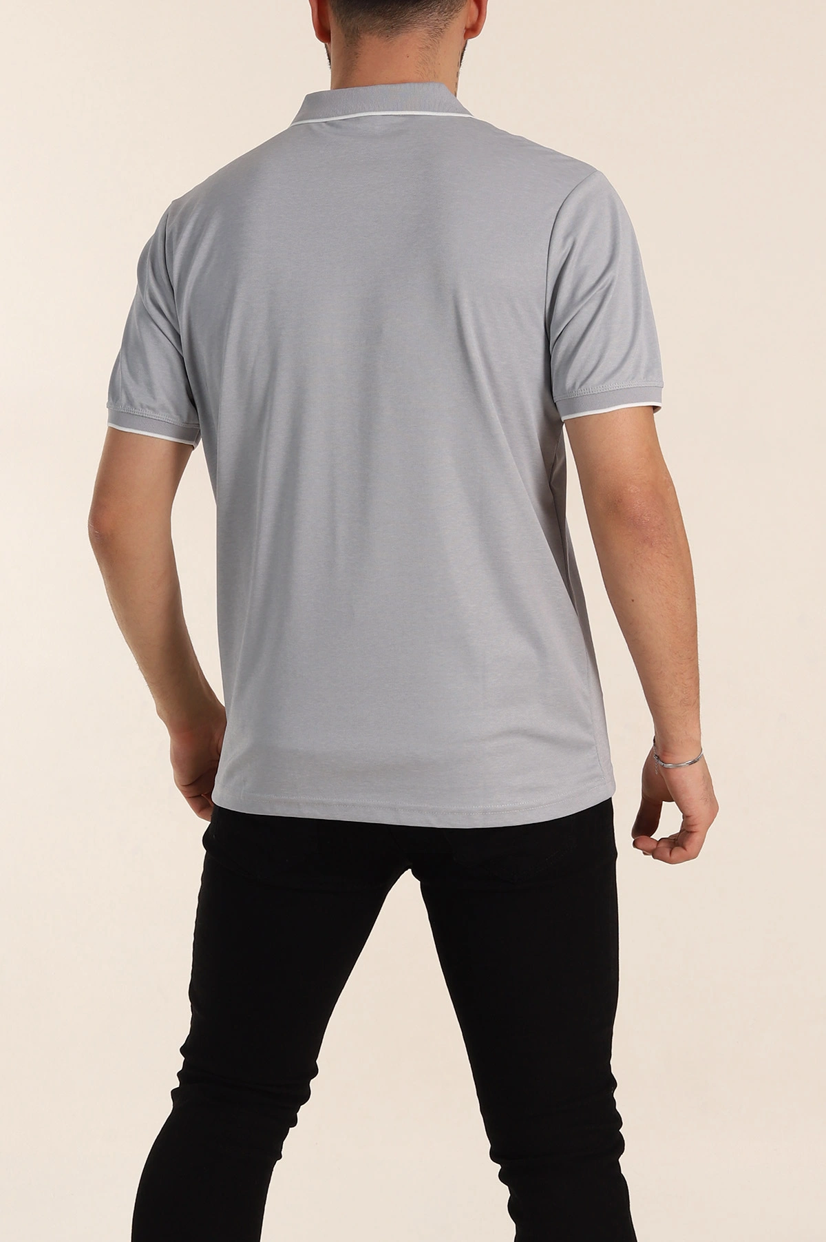 Gri Regular Fit Polo Yaka Erkek Tişört 338474