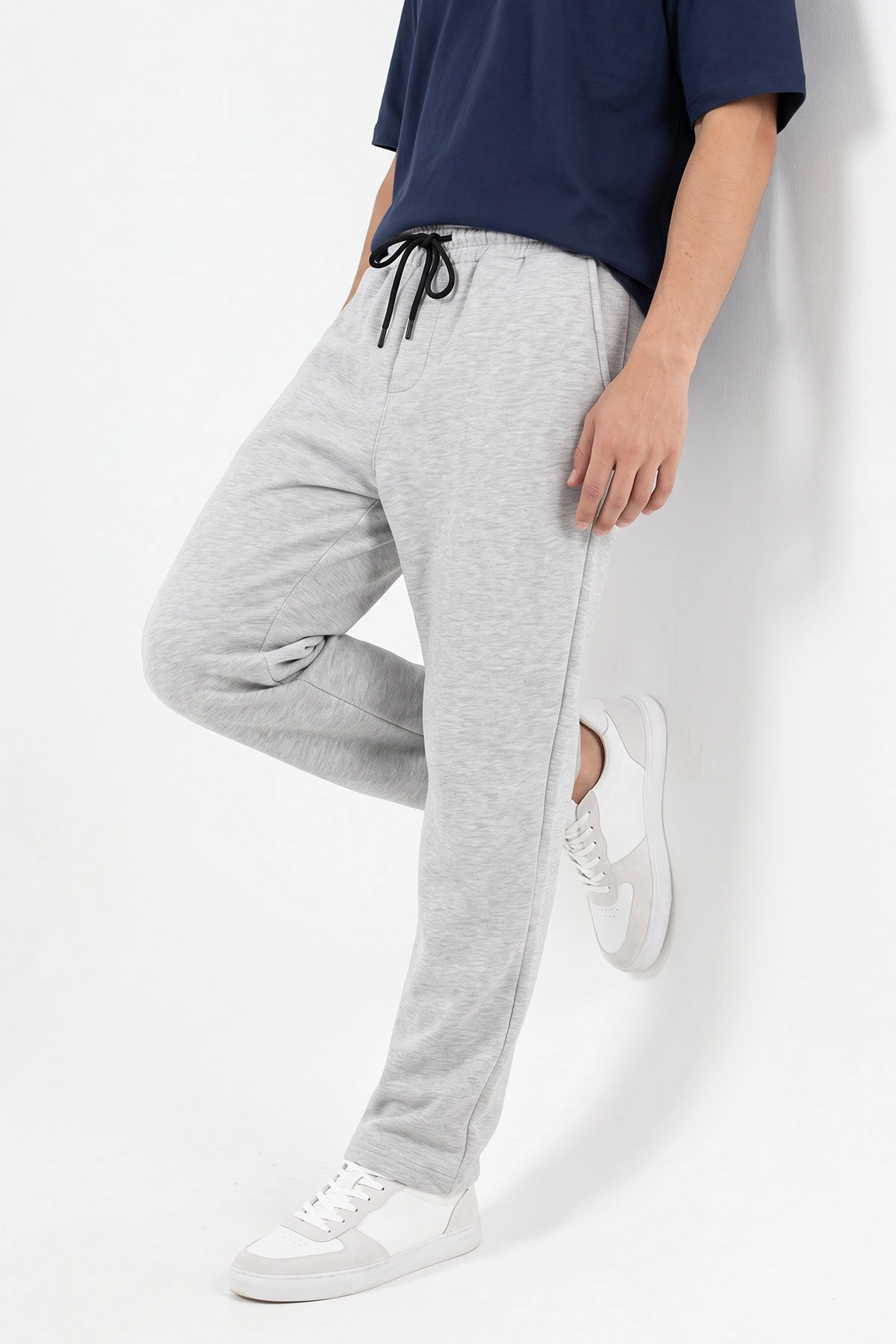 Gri Regular Fit Üç Fit Şardonlu Erkek Eşofman Altı 501318
