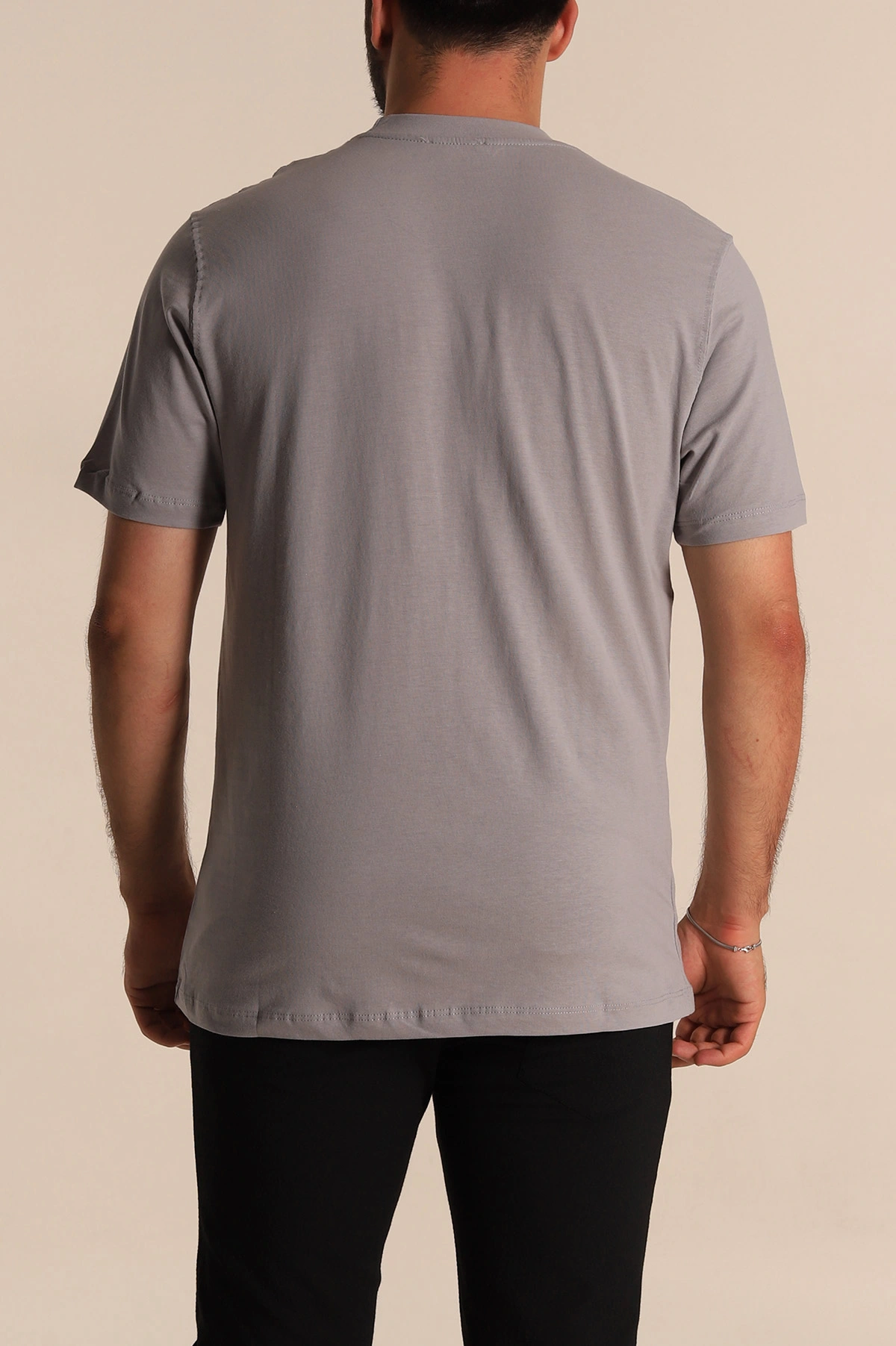 Gri Relaxed Fit Basic Erkek Tişört 279909
